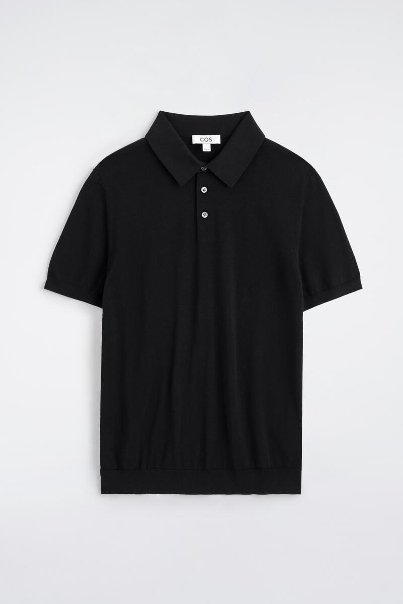 Slim Knitted Silk Polo Shirt
