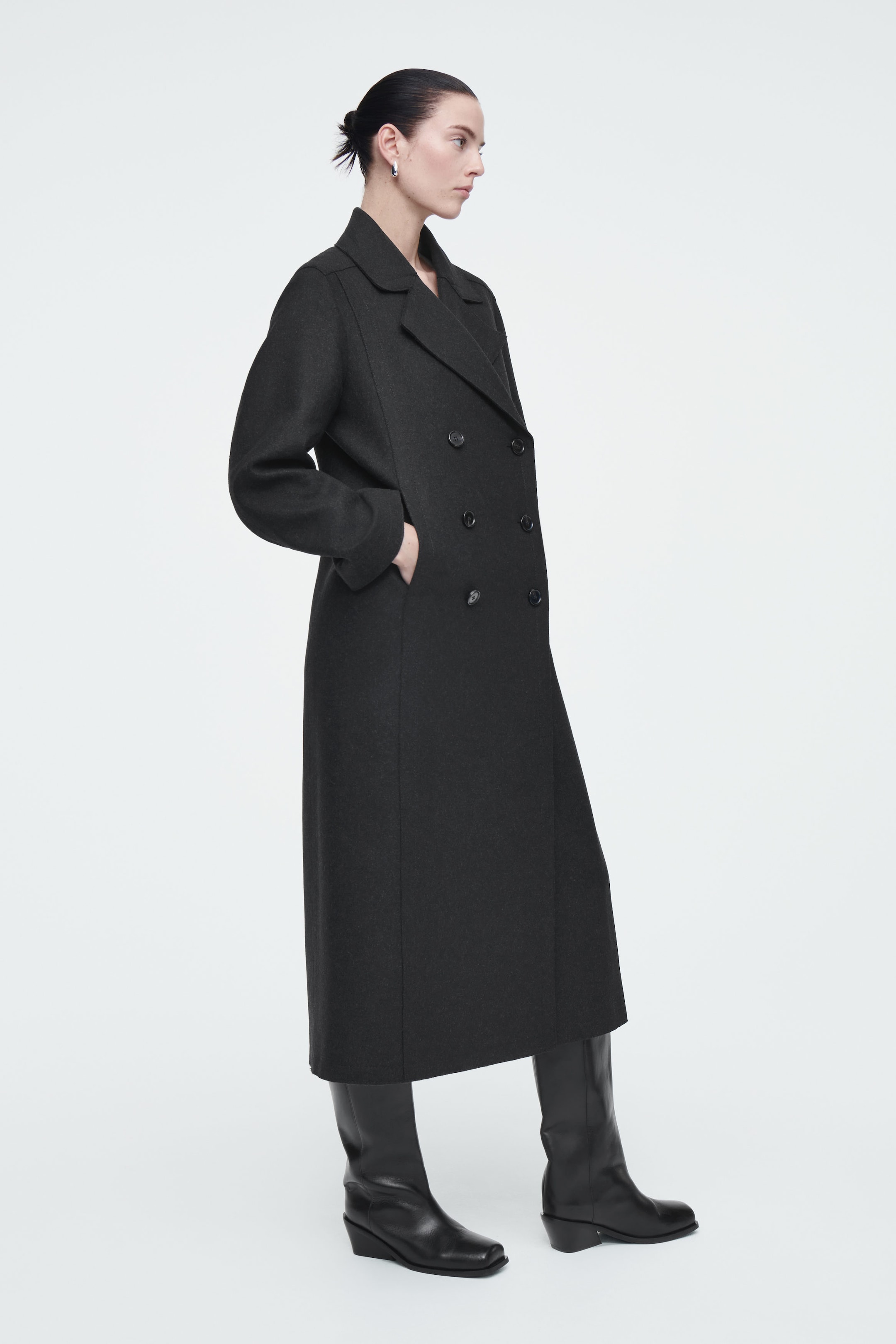 LONGLINE WOOL PEA COAT