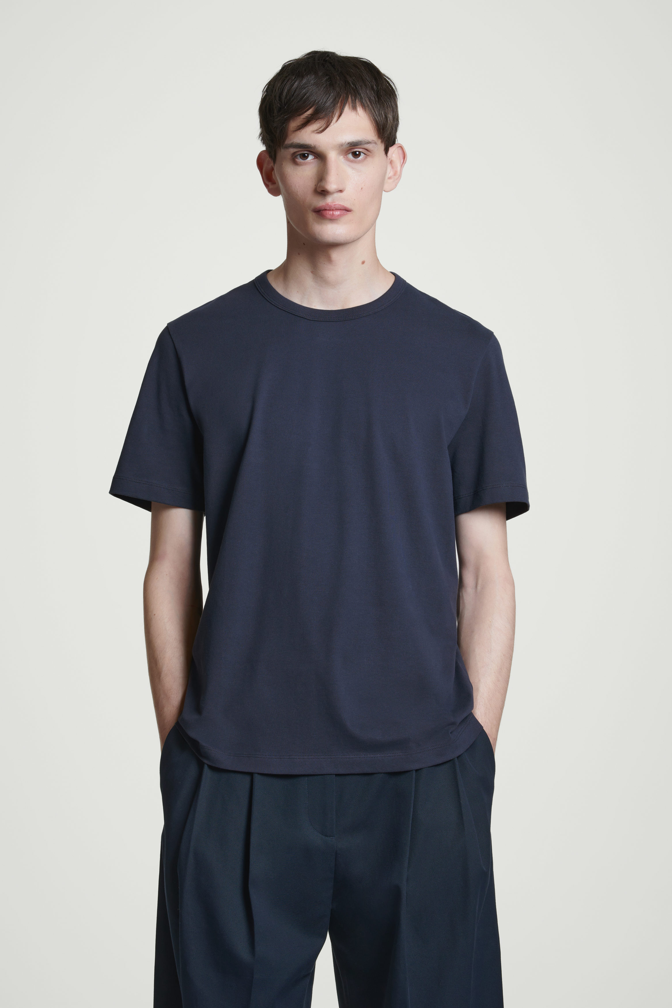 ◎NEITHERS◎ BASIC STRIPE SS TSHIRT NAVY NEB2MUTS002NY Basic S/S T-Shirt (Navy), NEITHERS