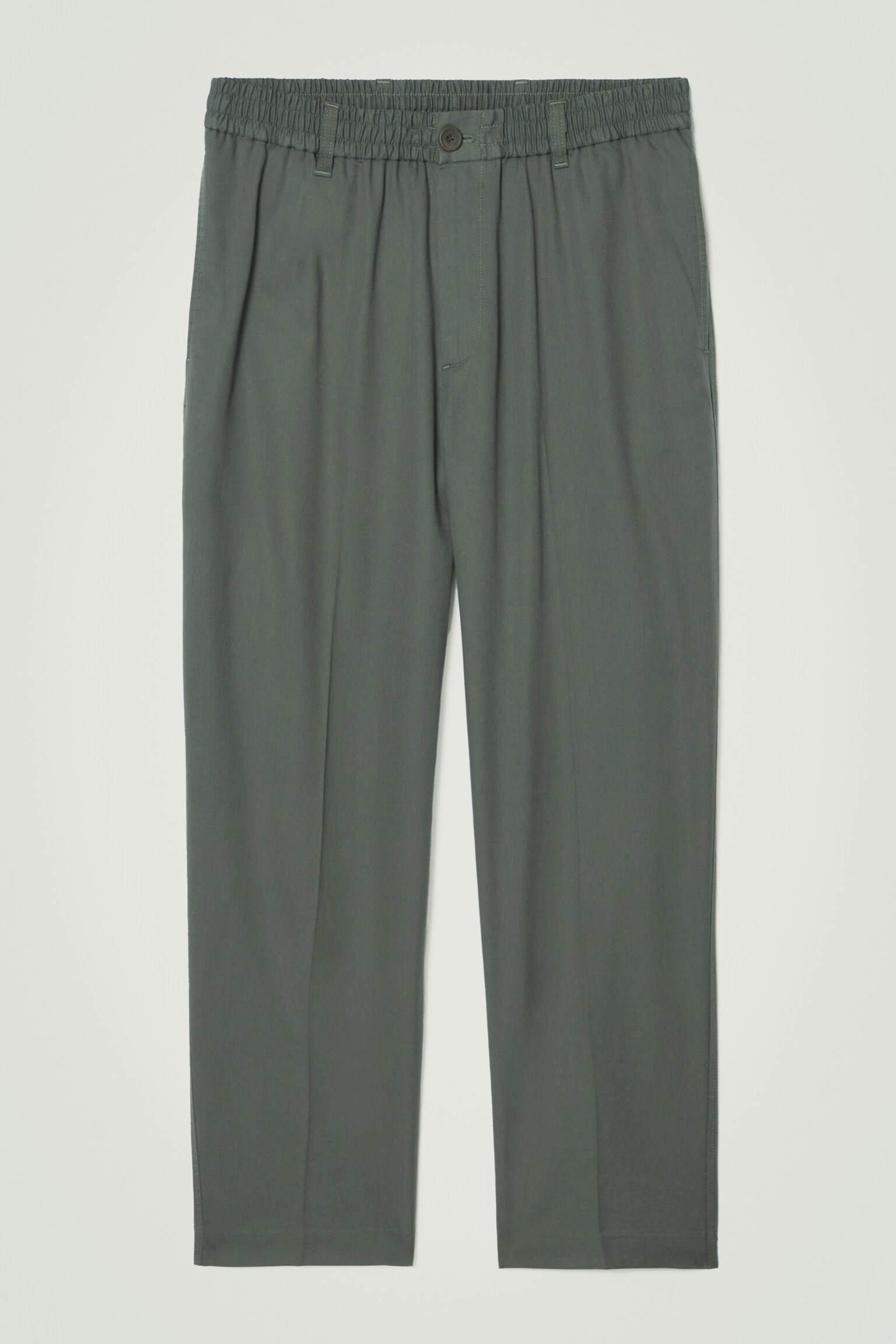 TAPERED ELASTICATED TROUSERS - GREEN