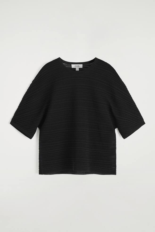 T-SHIRT IN MAGLIA PLISSÉ - NERO/VERDE - 1