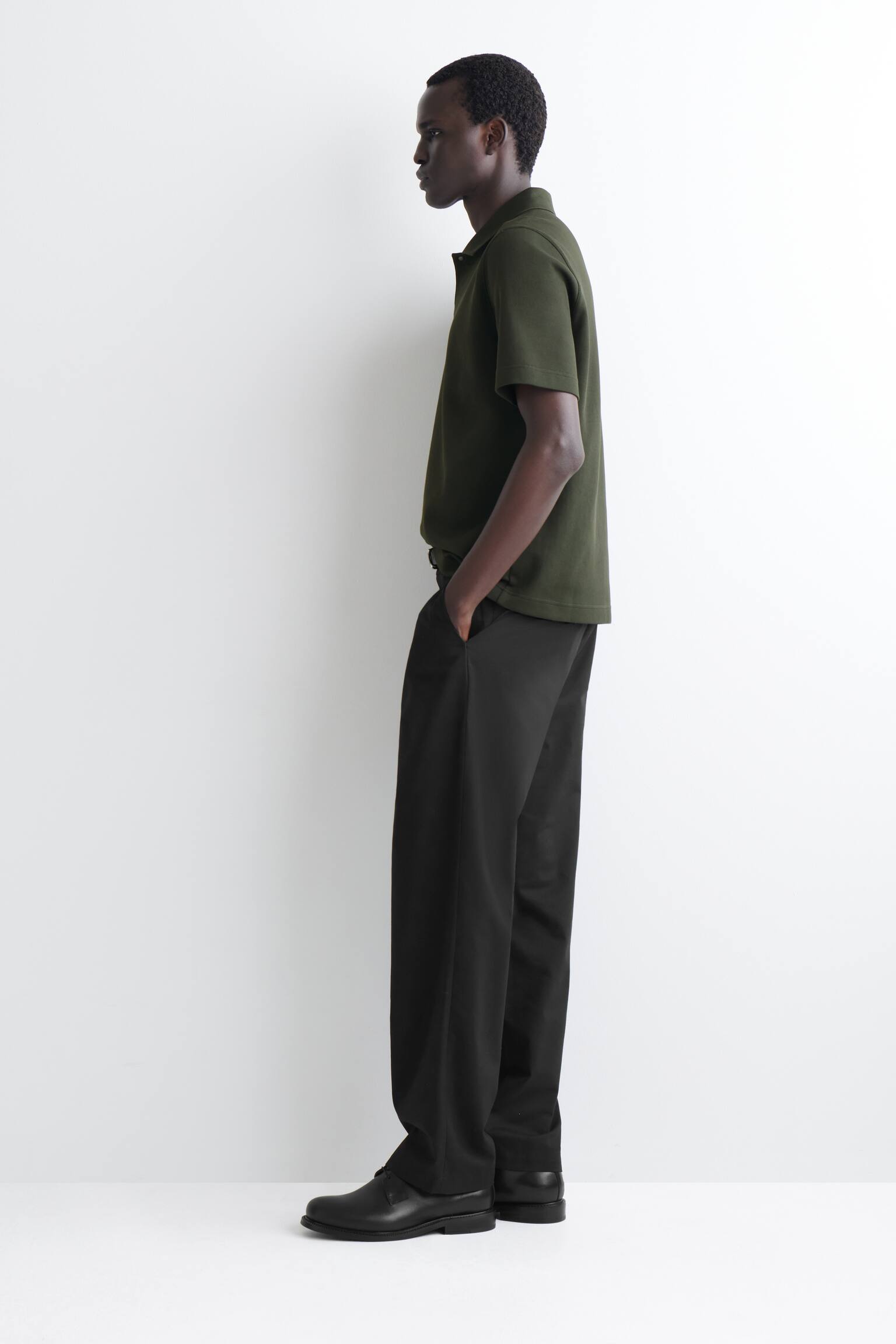 POLOSKJORTE I BOMULDSPIQUÉ - MØRKEGRØN - 7