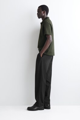 COTTON-PIQUÉ POLO SHIRT — DARK GREEN 3