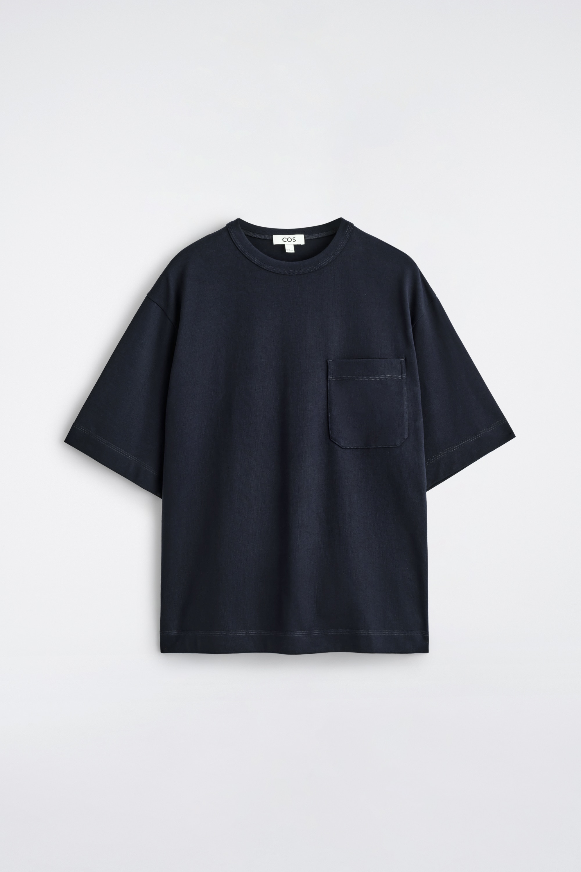 OVERSIZED T-SHIRT I KRAFTIG BOMULL - MARINBLÅ/KHAKI/SVART-RANDIG/SVART/LJUSBLÅ/VIT