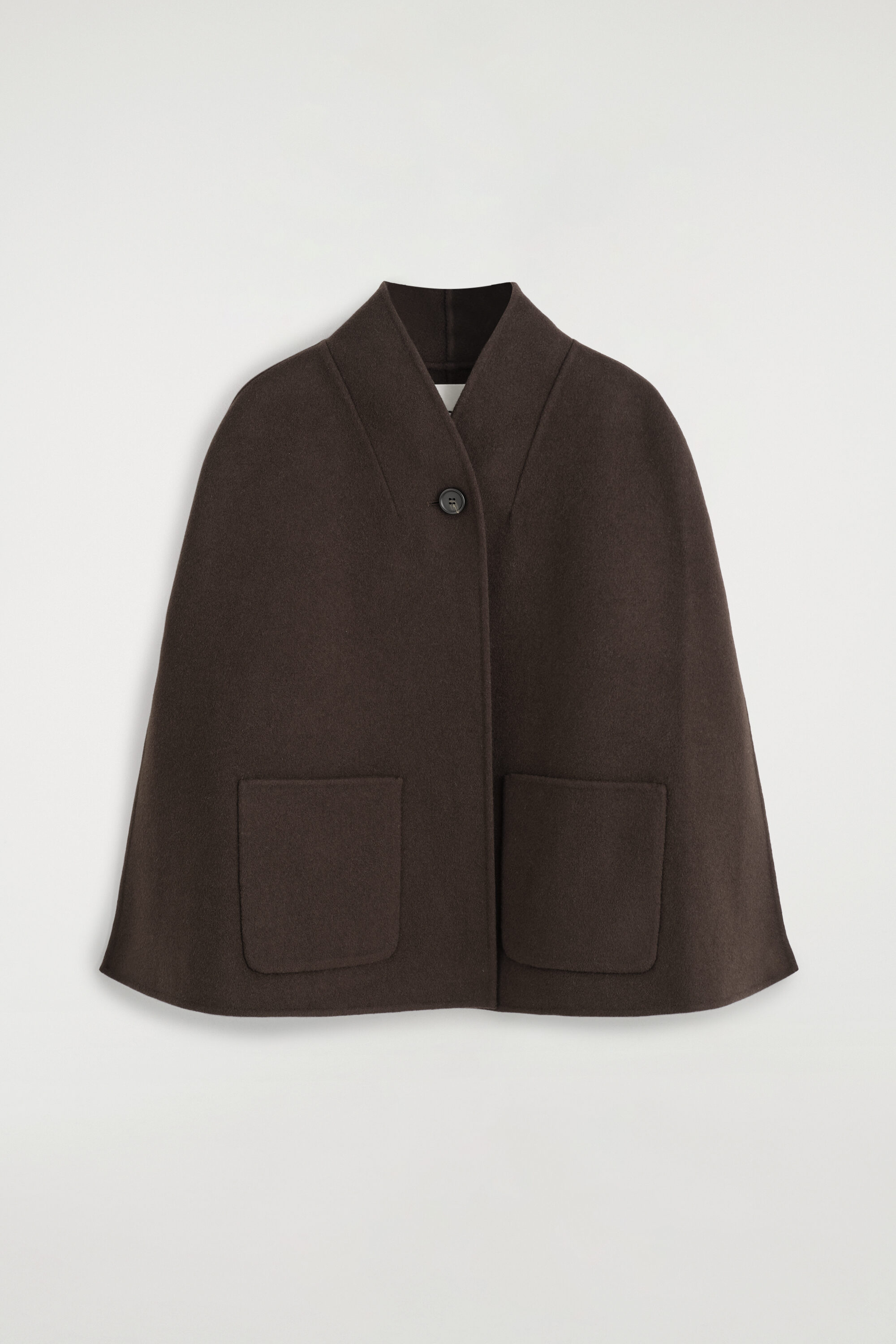 Shawl-collar Double-faced Wool Cape