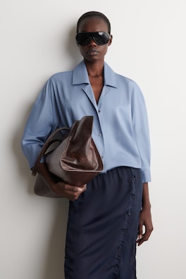 SCULPTURAL COTTON SHIRT — BLUE 1