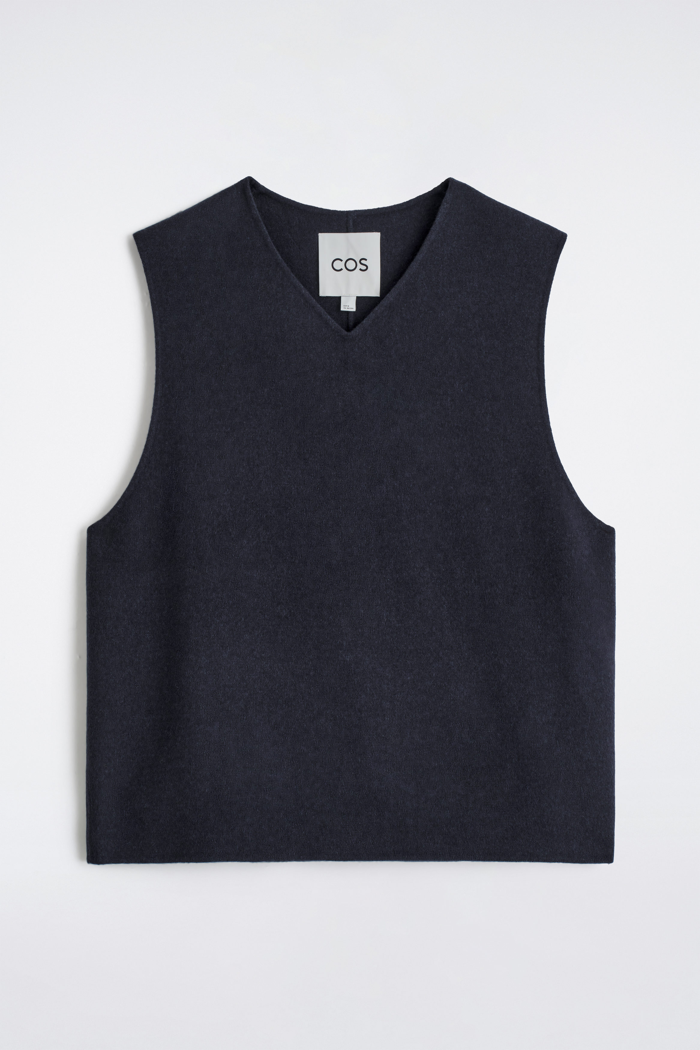 DOUBLE-FACED WOOL V-NECK VEST - NAVY | COS