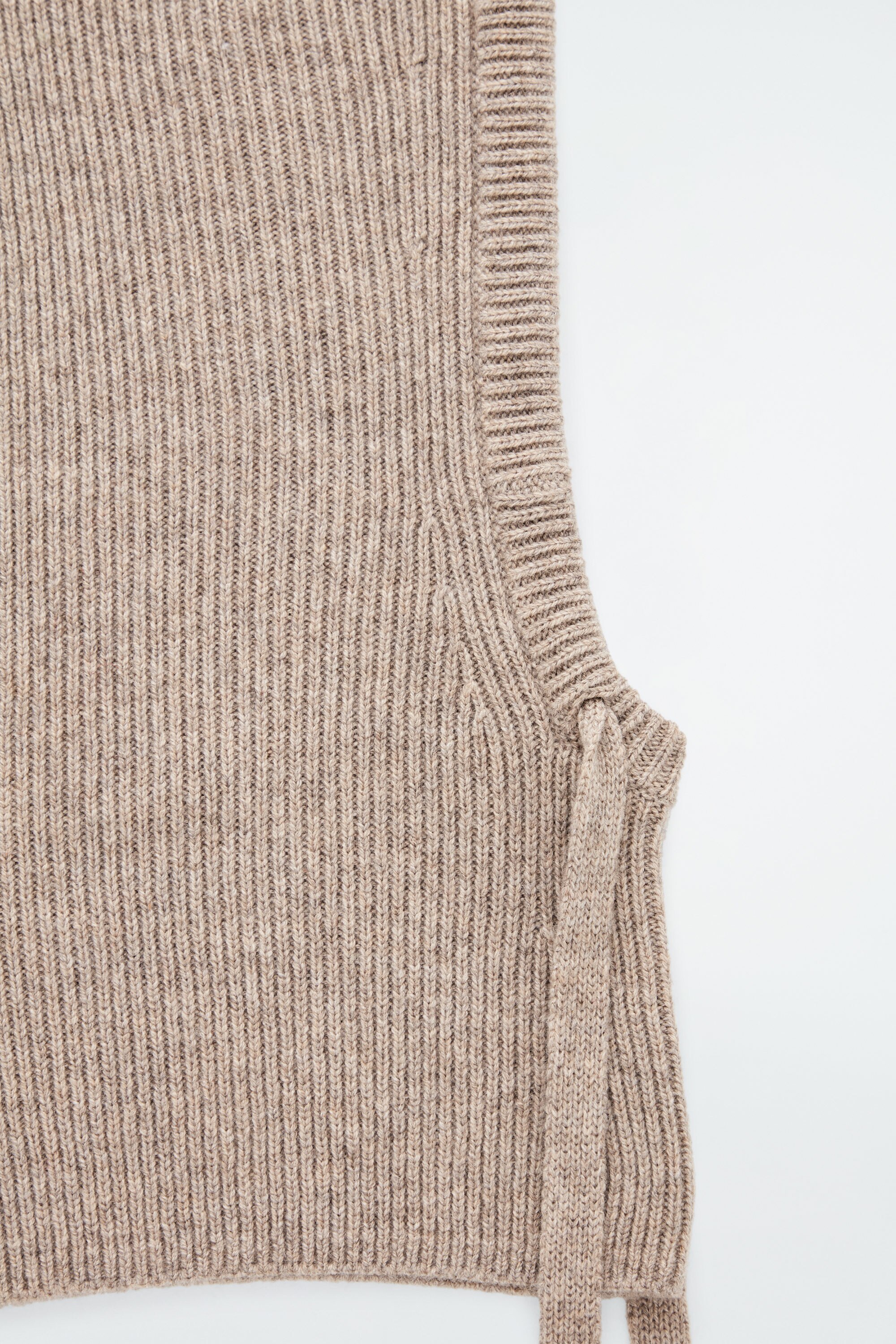 RIBBED WOOL BALACLAVA - LIGHT BEIGE | COS