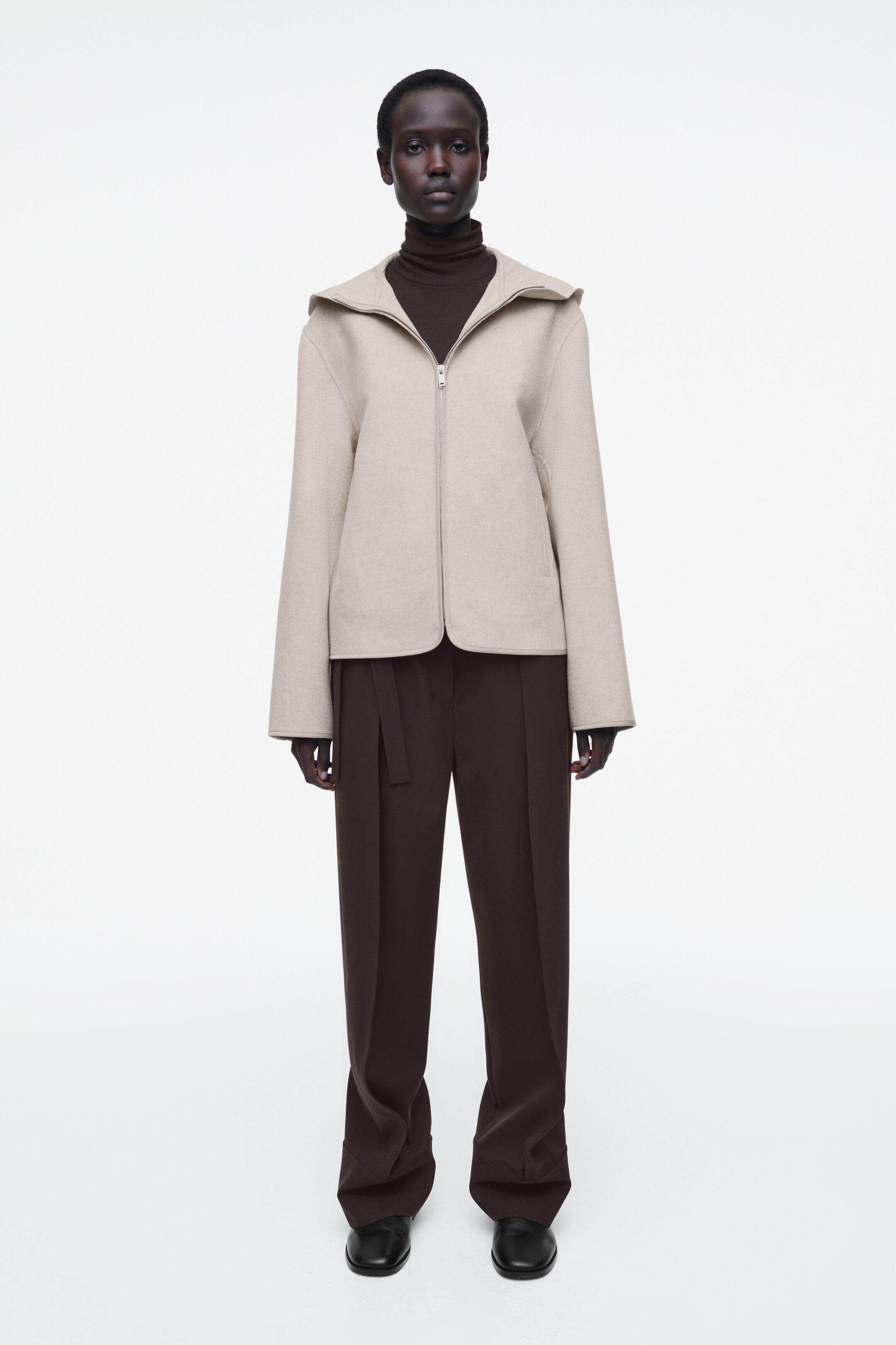 Agrandir l'image: VESTE À CAPUCHE EN LAINE DOUBLE FACE - BEIGE CLAIR - FEMME | H&M CH 2