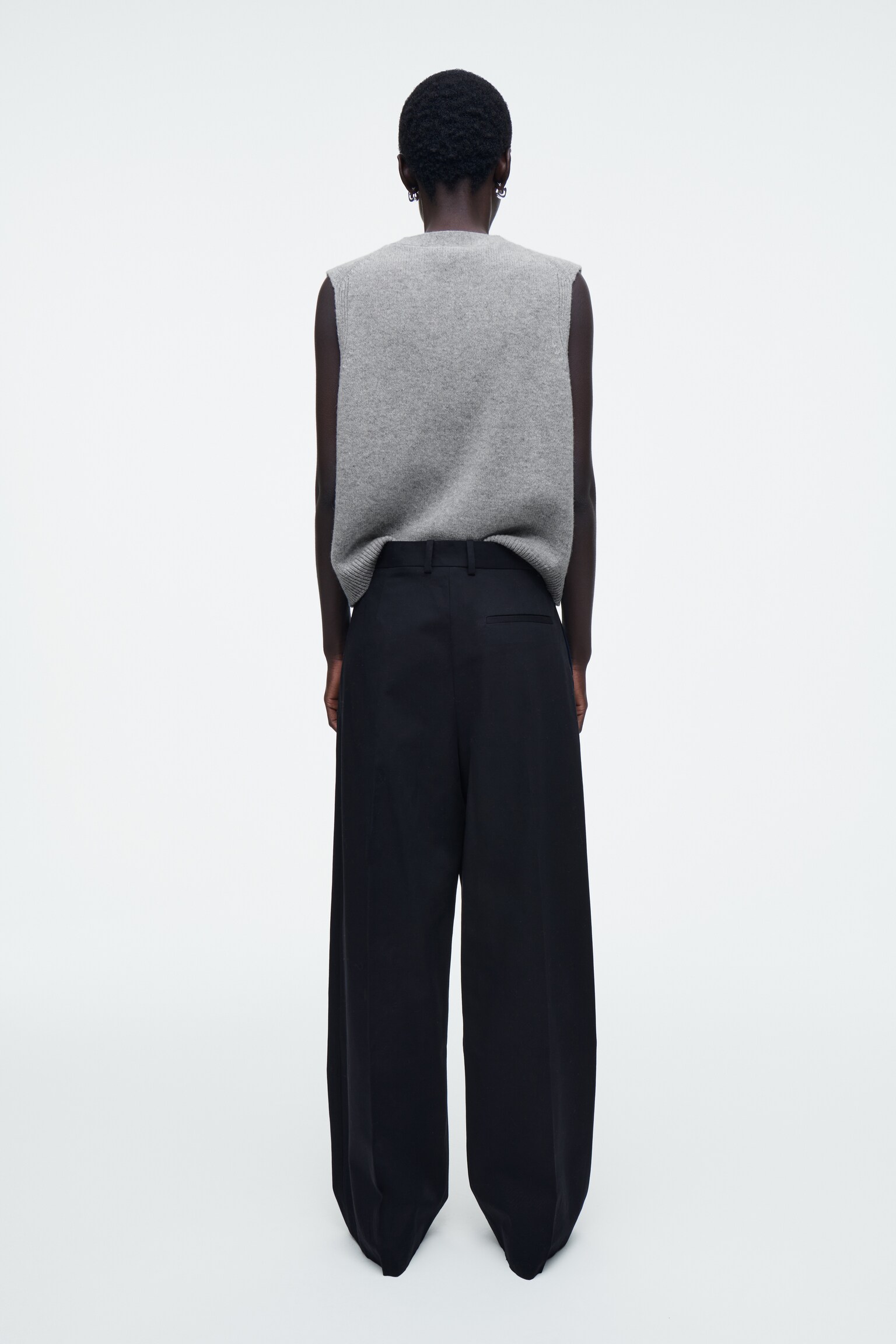 PANTALON DÉCONTRACTÉ LARGE EN COTON - BLEU MARINE/KAKI - 4