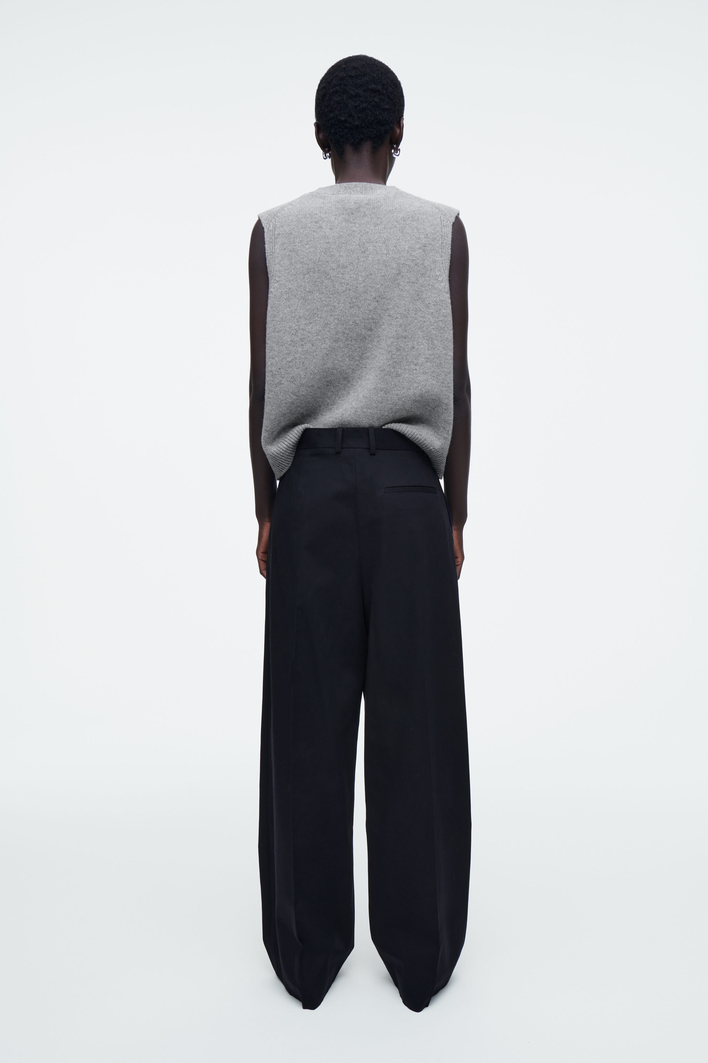 COS WIDE-LEG COTTON TROUSERS 完売品 RELAXED COTTON WIDE-LEG TROUSERS - KHAKI | COS