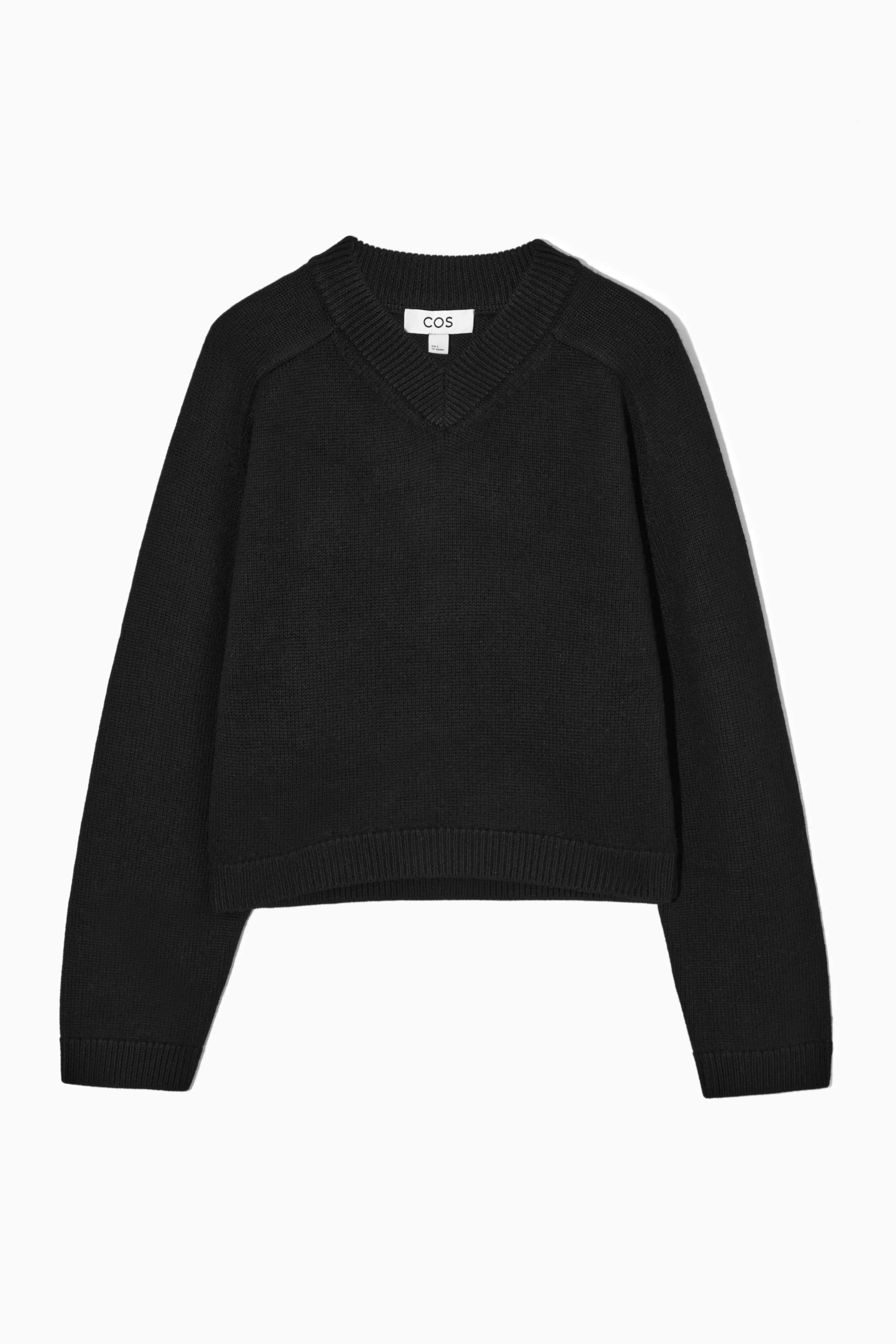Agrandir l'image: PULL COL EN V LAINE MÉRINOS - NOIR - FEMME | H&M CH 1