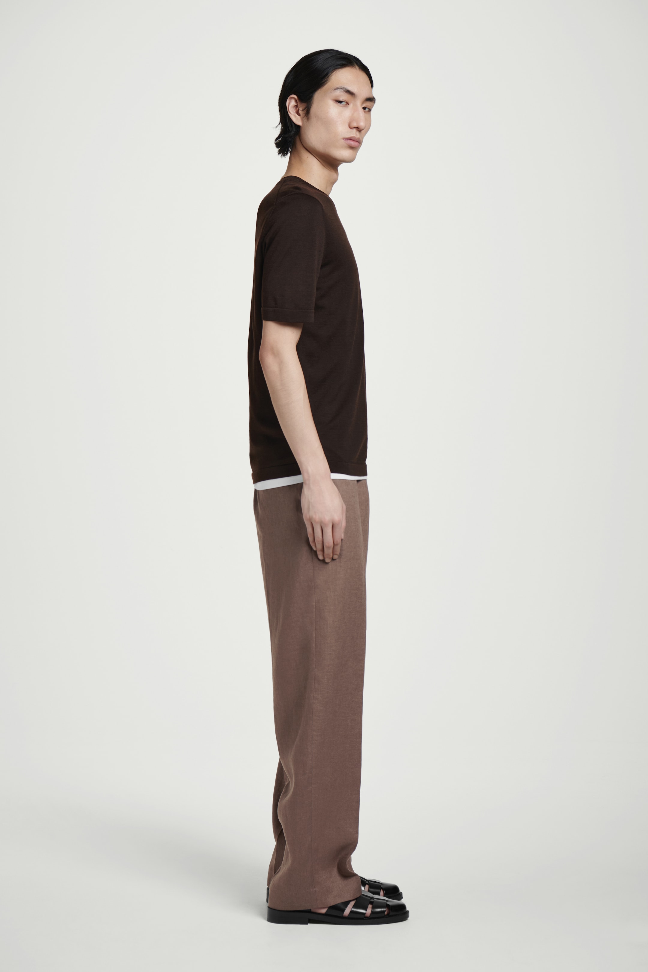 Visualizza immagine più grande: PANTALONI ELASTICIZZATI A GAMBA DRITTA IN LINO - MARRONE - UOMO | H&M IT 3