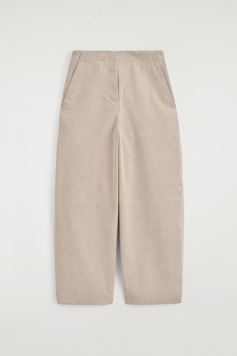 Corduroy Barrel-Leg Pants