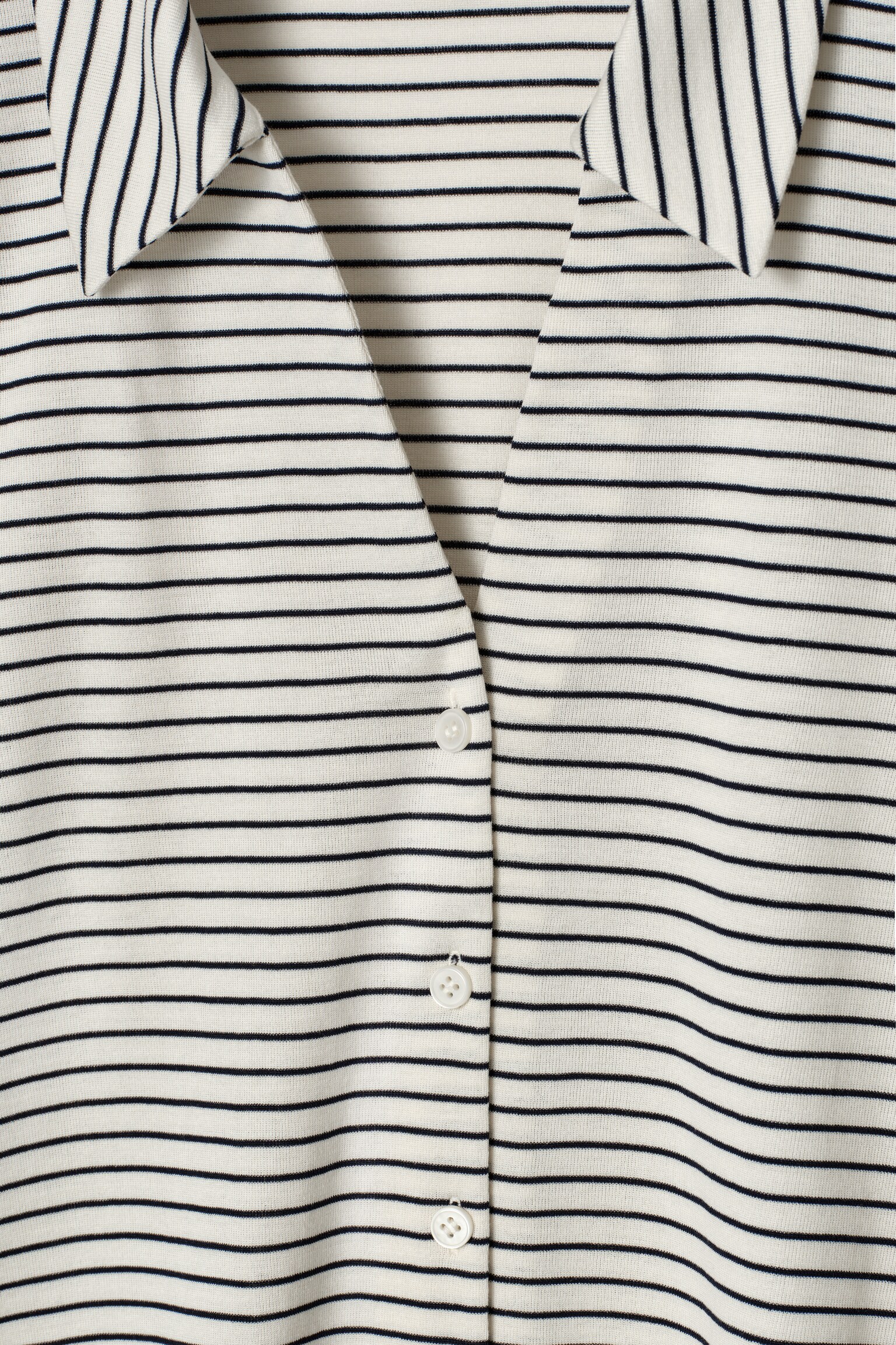 CAMISA DE PUNTO DE ALGODÓN DE MANGA CORTA - BLANCO/RAYAS/MARRÓN OSCURO - 5