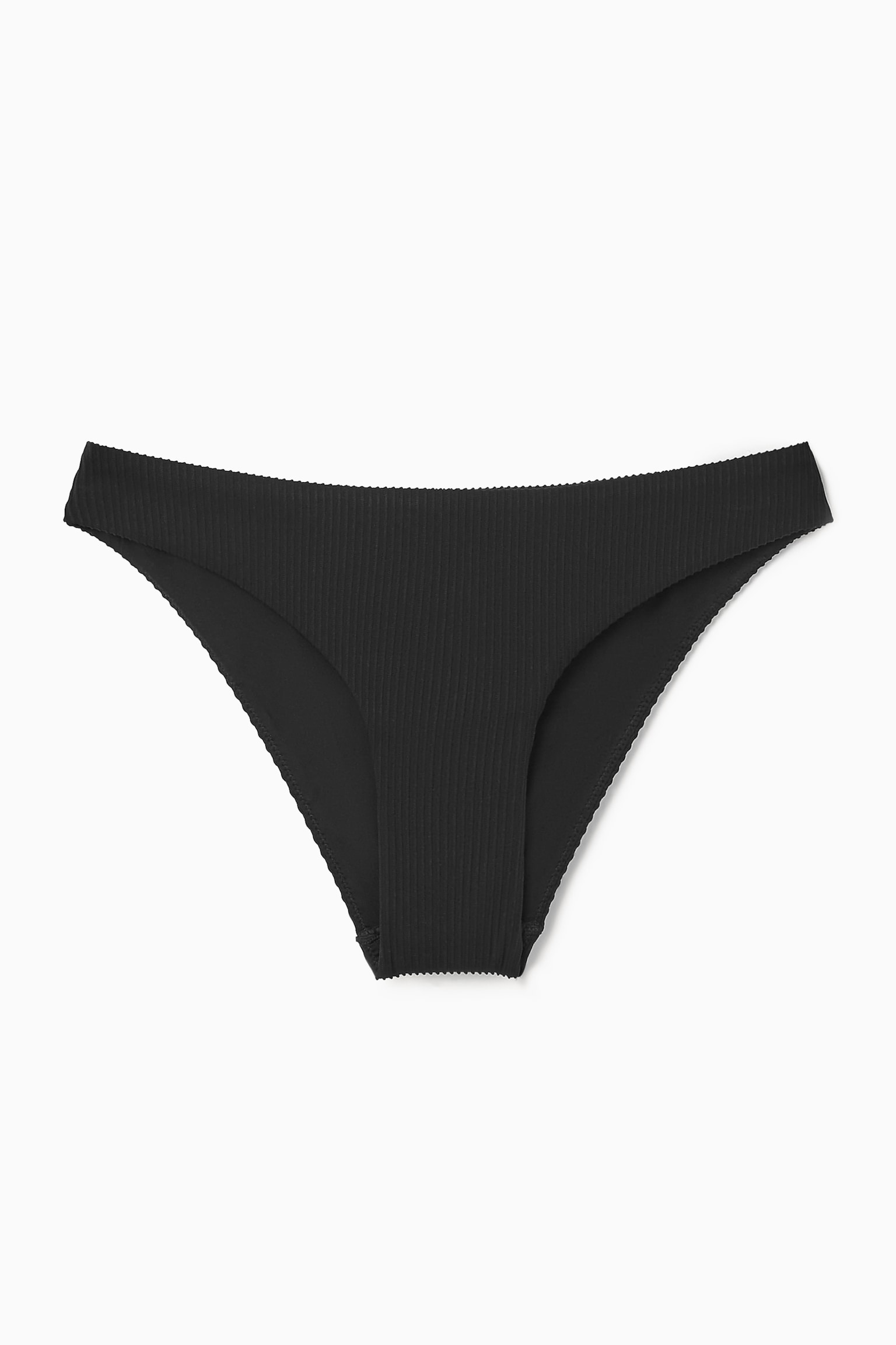 RIBBED BIKINI BRIEFS - BLACK/WHITE