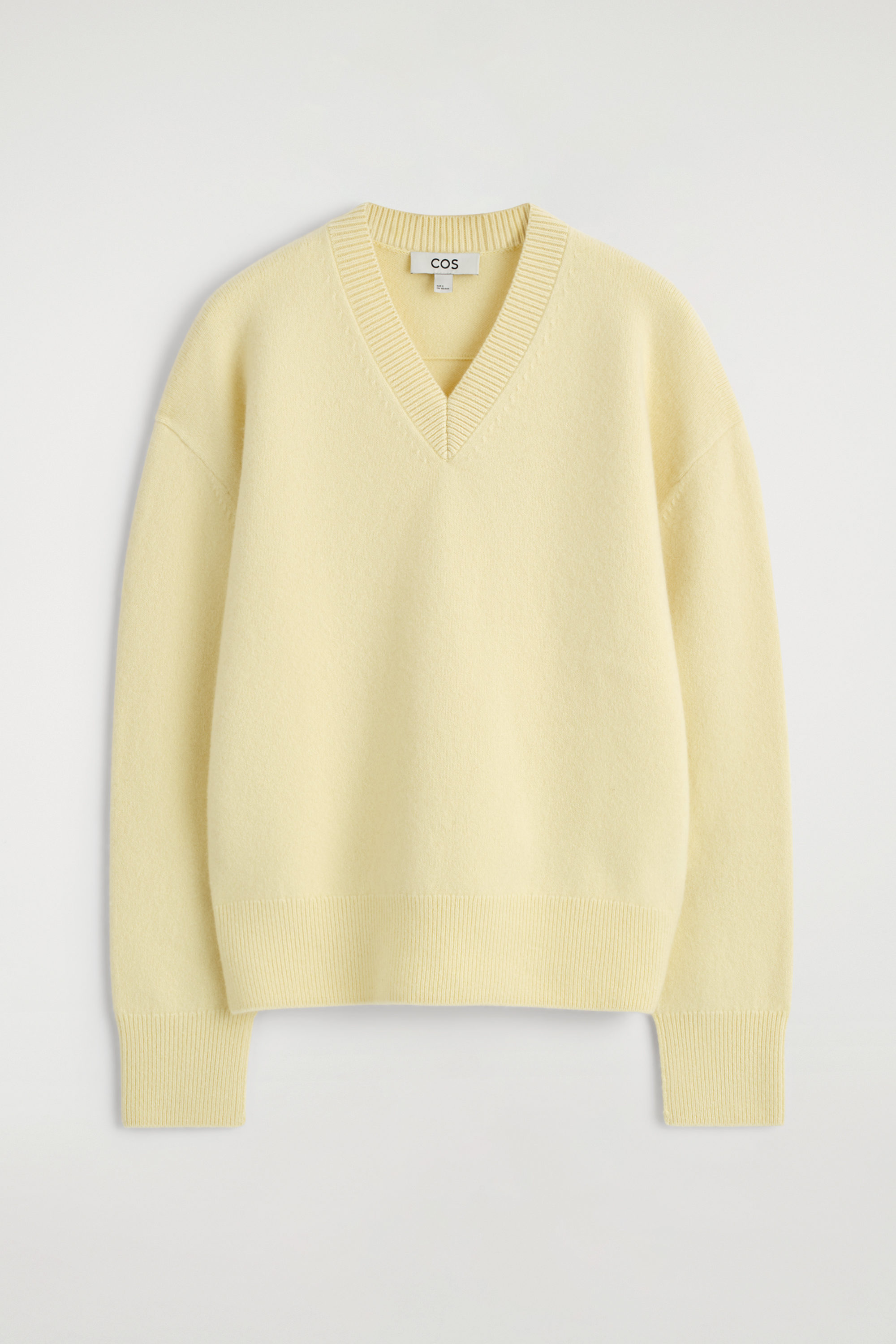 ROUNDED WOOL V-NECK SWEATER - BUTTER YELLOW | COS US
