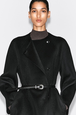 DOUBLE-FACED CASHMERE LONG COAT — BLACK 3