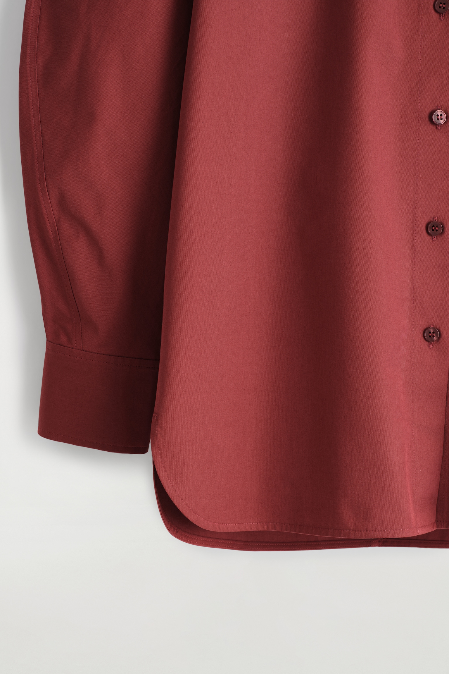 CAMISA REDONDEADA DE ALGODÓN PIMA - ROJO OSCURO/BLANCO/VERDE CLARO - 8