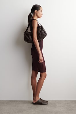 DRAPED LEATHER MULES — BITTER CHOCOLATE 2