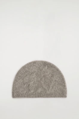 BRUSHED PURE CASHMERE BEANIE — BEIGE 3