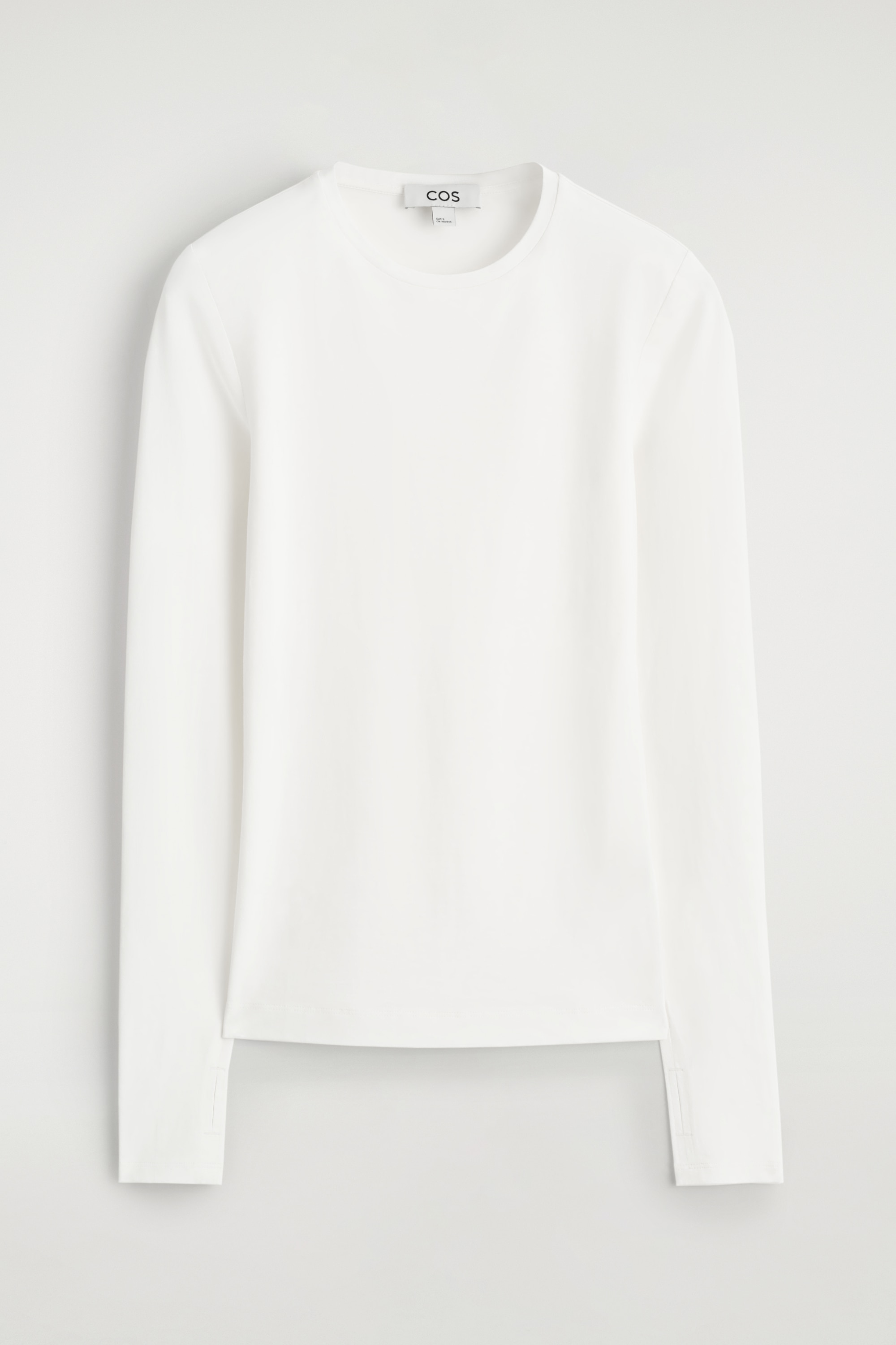 COTTON LONG-SLEEVED TOP - WHITE/BLACK