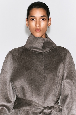 BELTED DOUBLE-FACED CASHMERE JACKET — STONE 2