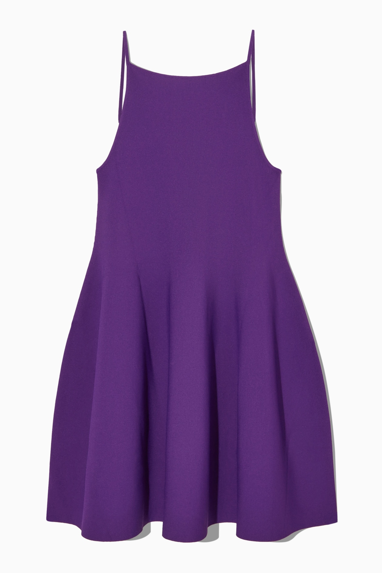 SQUARE-NECK KNITTED MINI DRESS - PURPLE | COS