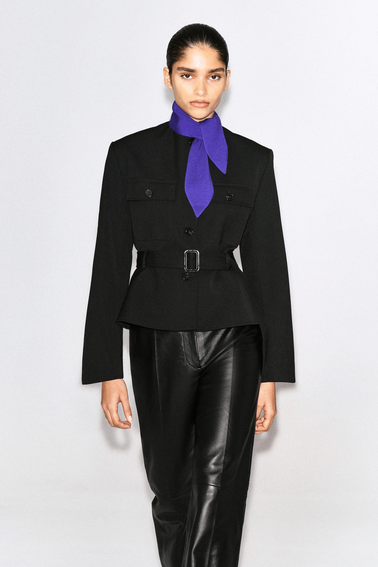 MERINO WOOL NECK SCARF — PURPLE