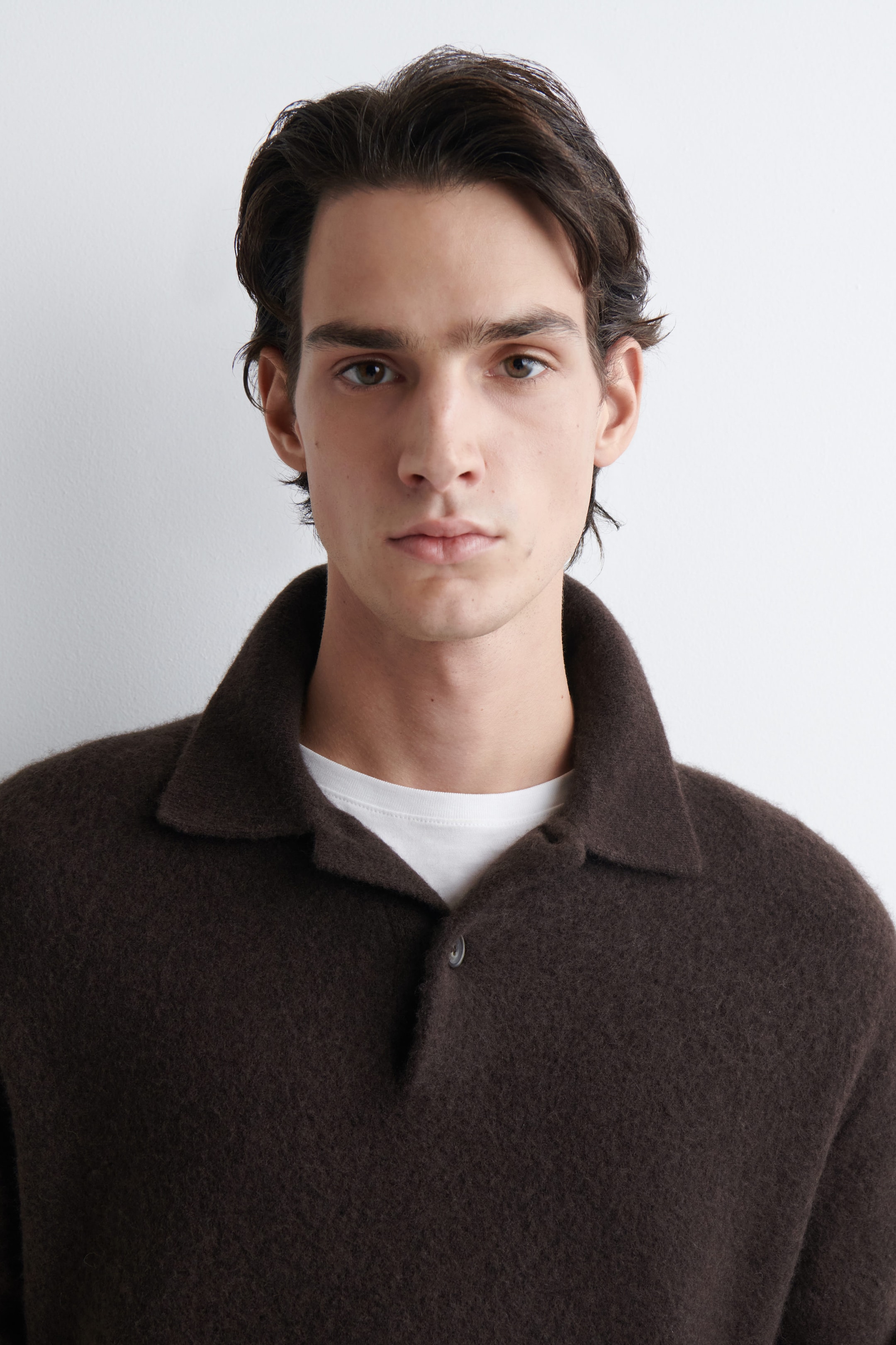 BRUSHED-WOOL POLO SHIRT