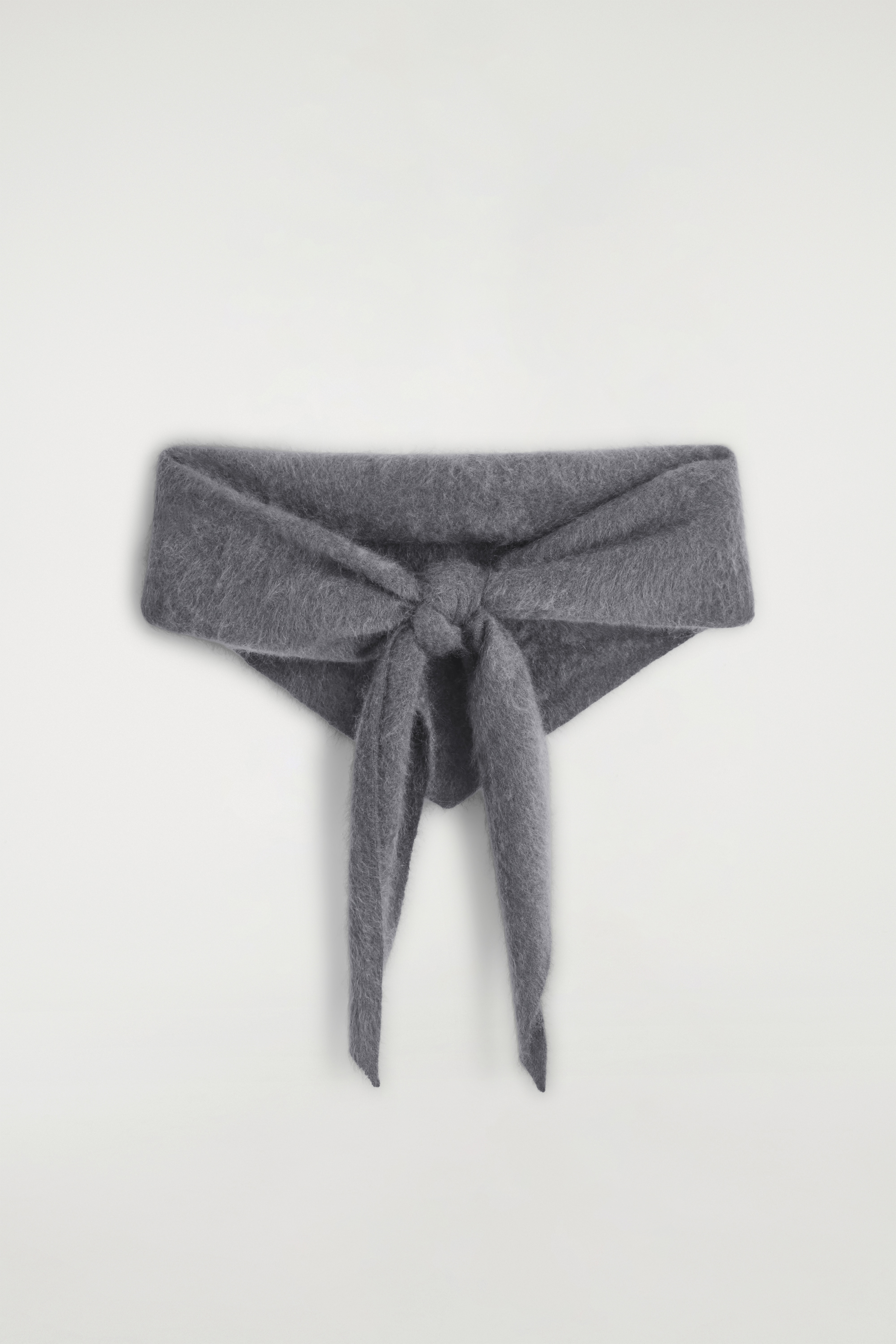 BRUSHED-CASHMERE TRIANGLE SCARF - DARK GREY