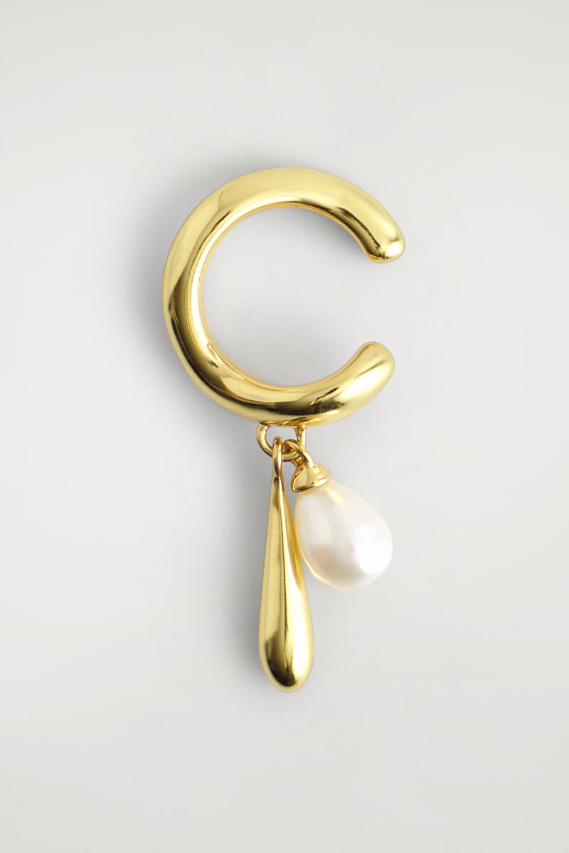 COS Teardrop Pearl Ear Cuff Gold-Coloured Women's