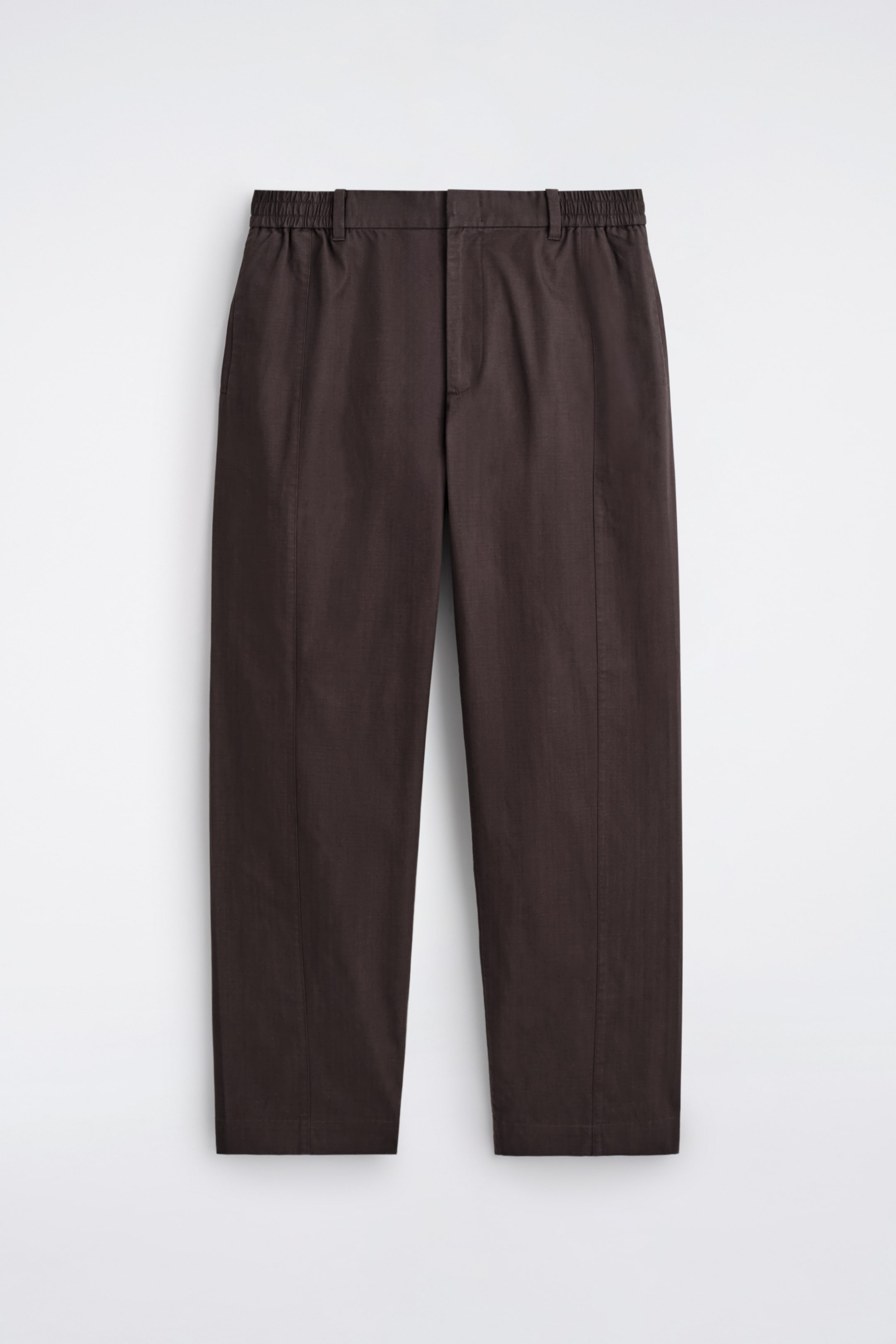 Agrandir l'image: COTTON TAPERED TROUSERS - BRUN FONCÉ - HOMME | H&M BE 1