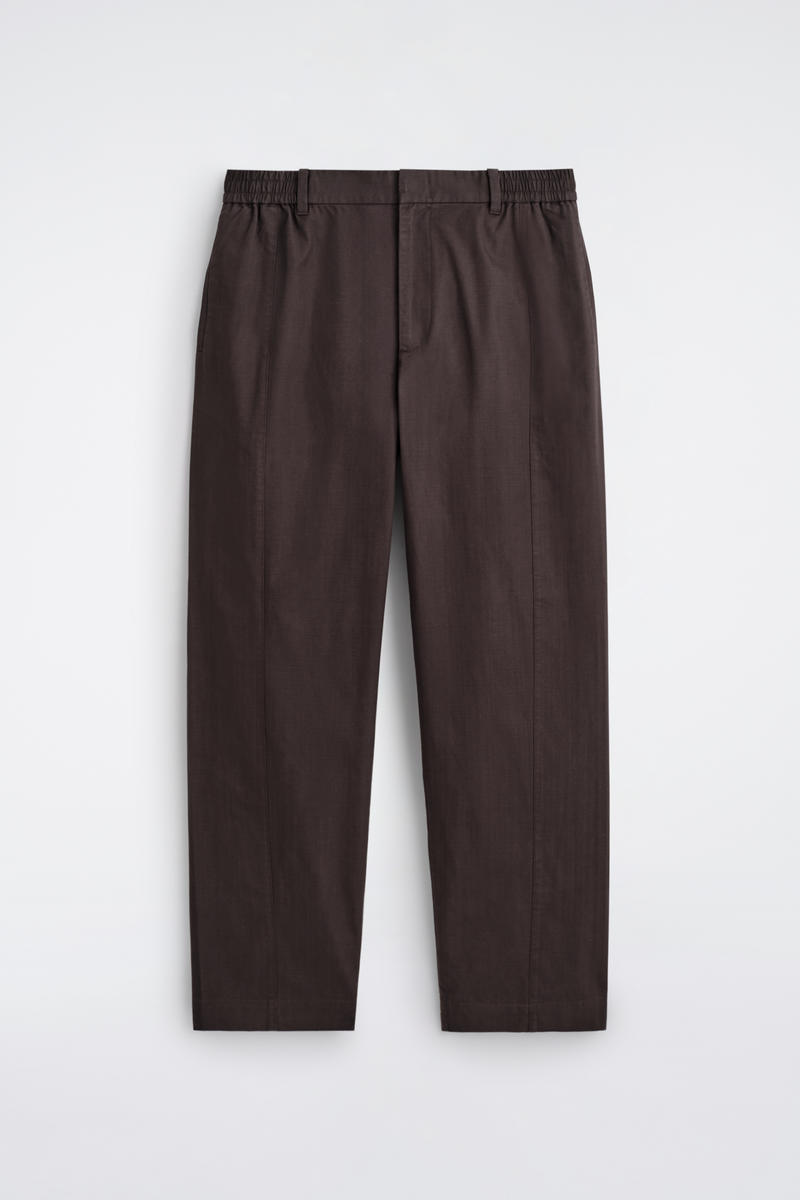 Cos Cotton Tapered Trousers In Marrone In Brown