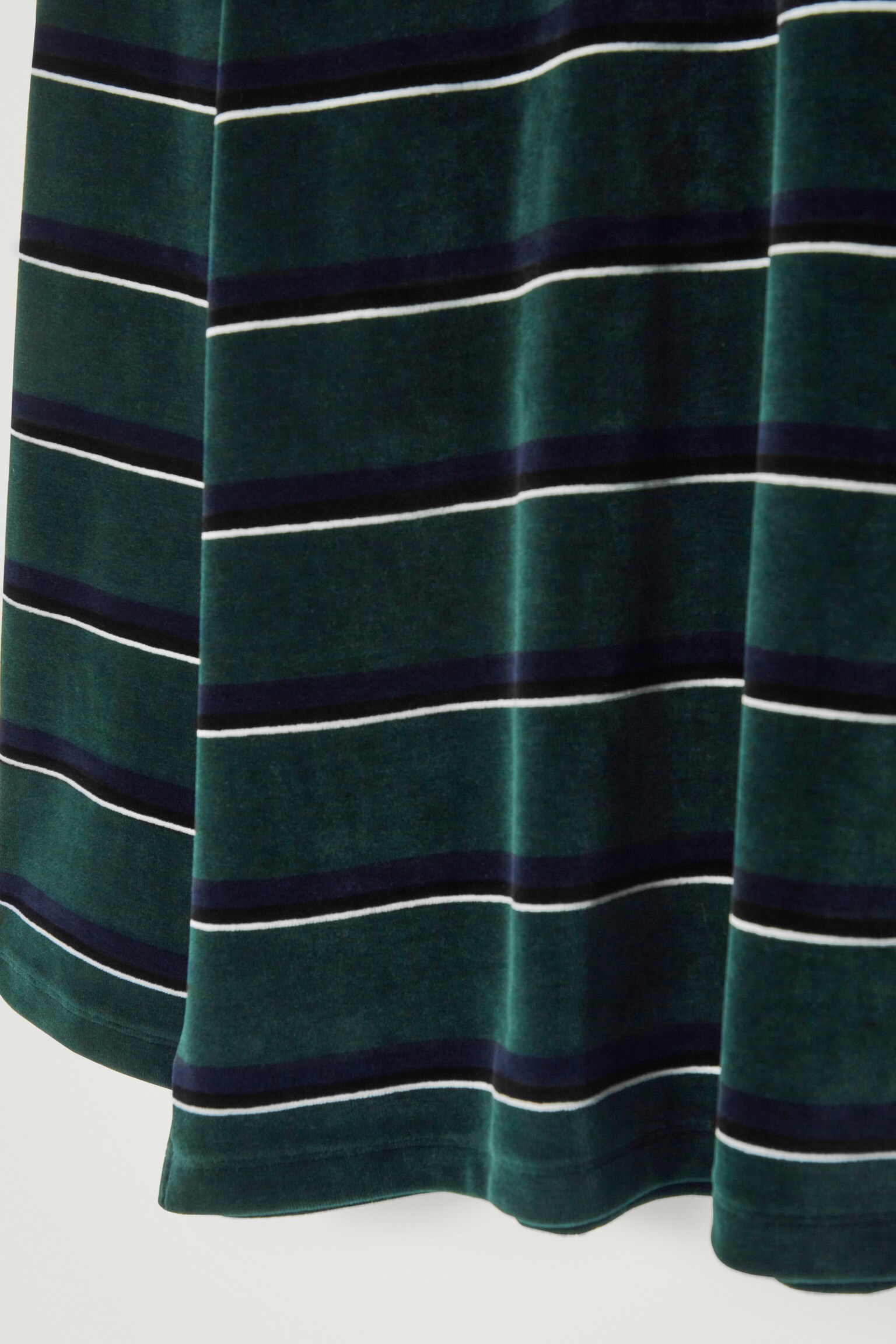 STRIPED VELVET LONG-SLEEVED POLO SHIRT - EMERALD / STRIPED - 2