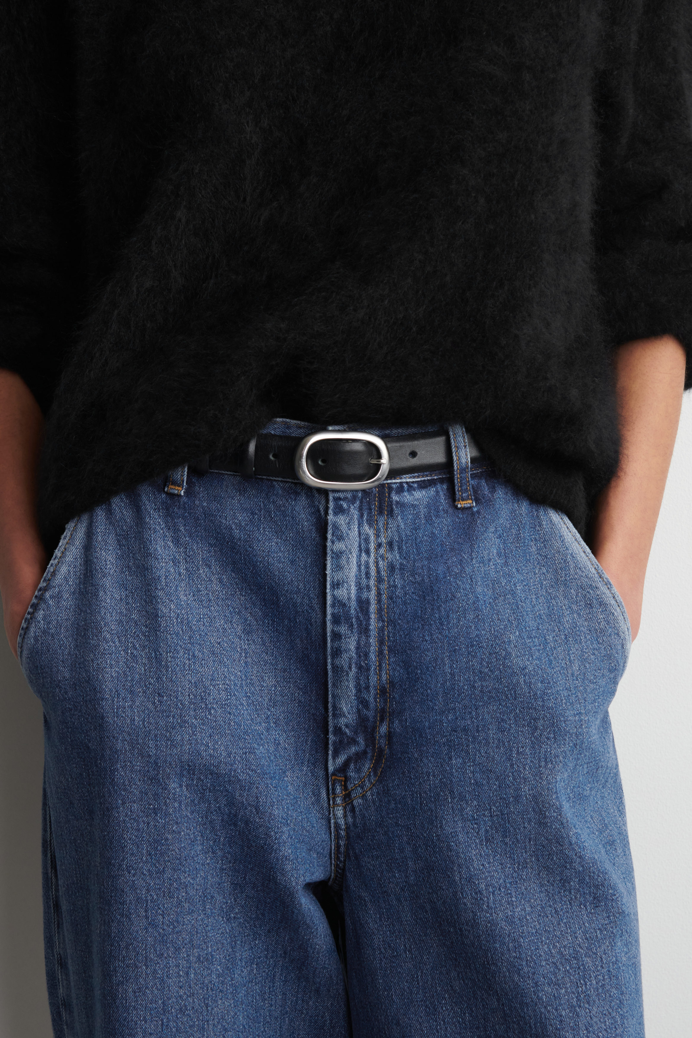 WIDE-LEG DENIM TROUSERS - BLUE | COS