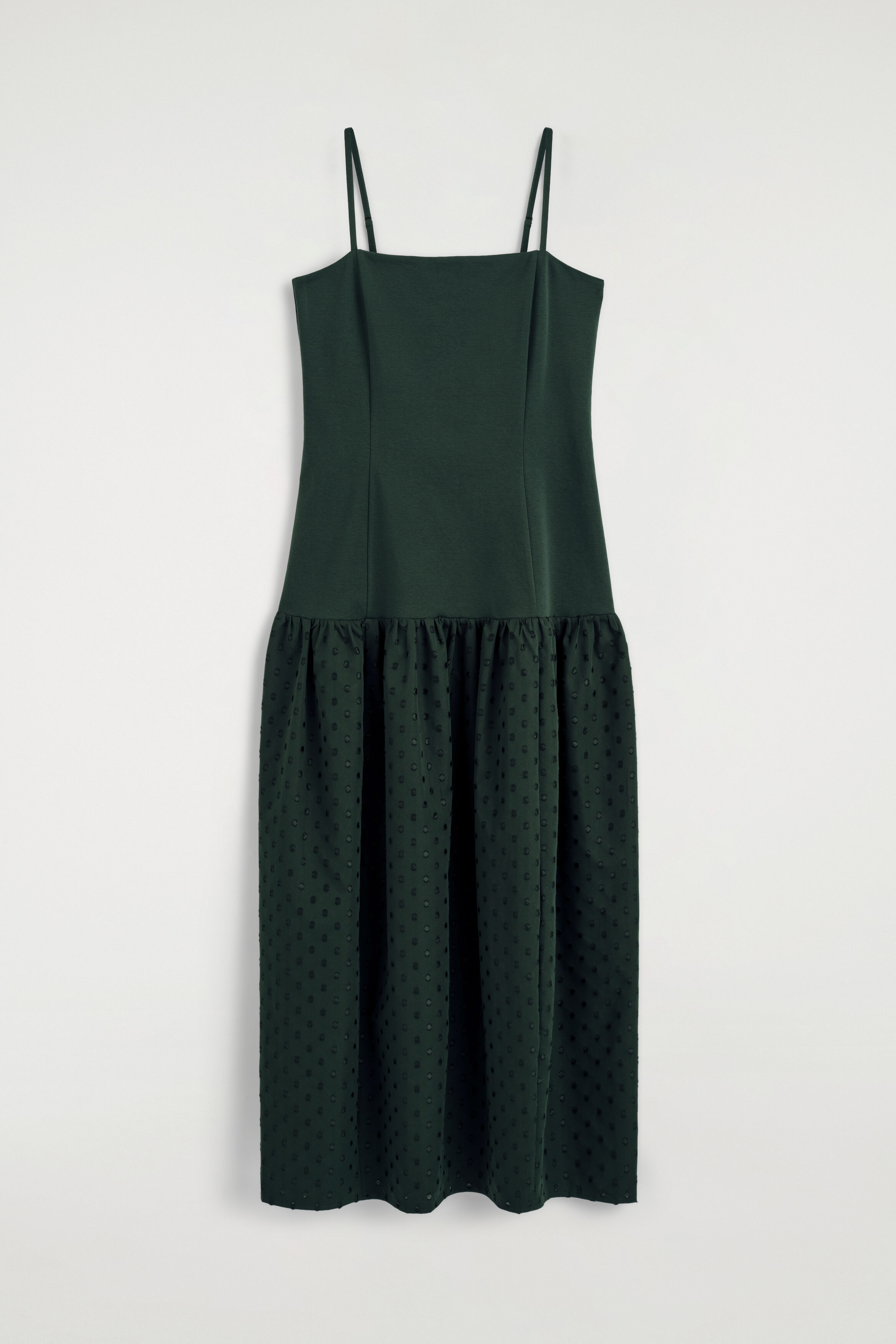 POLKA-DOT SCULPTED DROPPED-WAIST DRESS - thumbnail 6