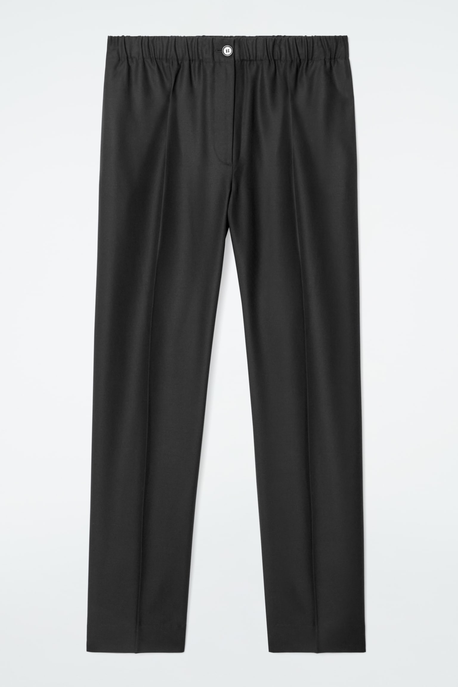 HOSE MIT GERADEM BEIN UND ELASTISCHEM BUND - SCHWARZ