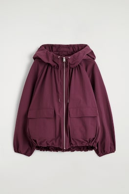 TECHNICAL HOODED PARKA JACKET — DARK RED 7