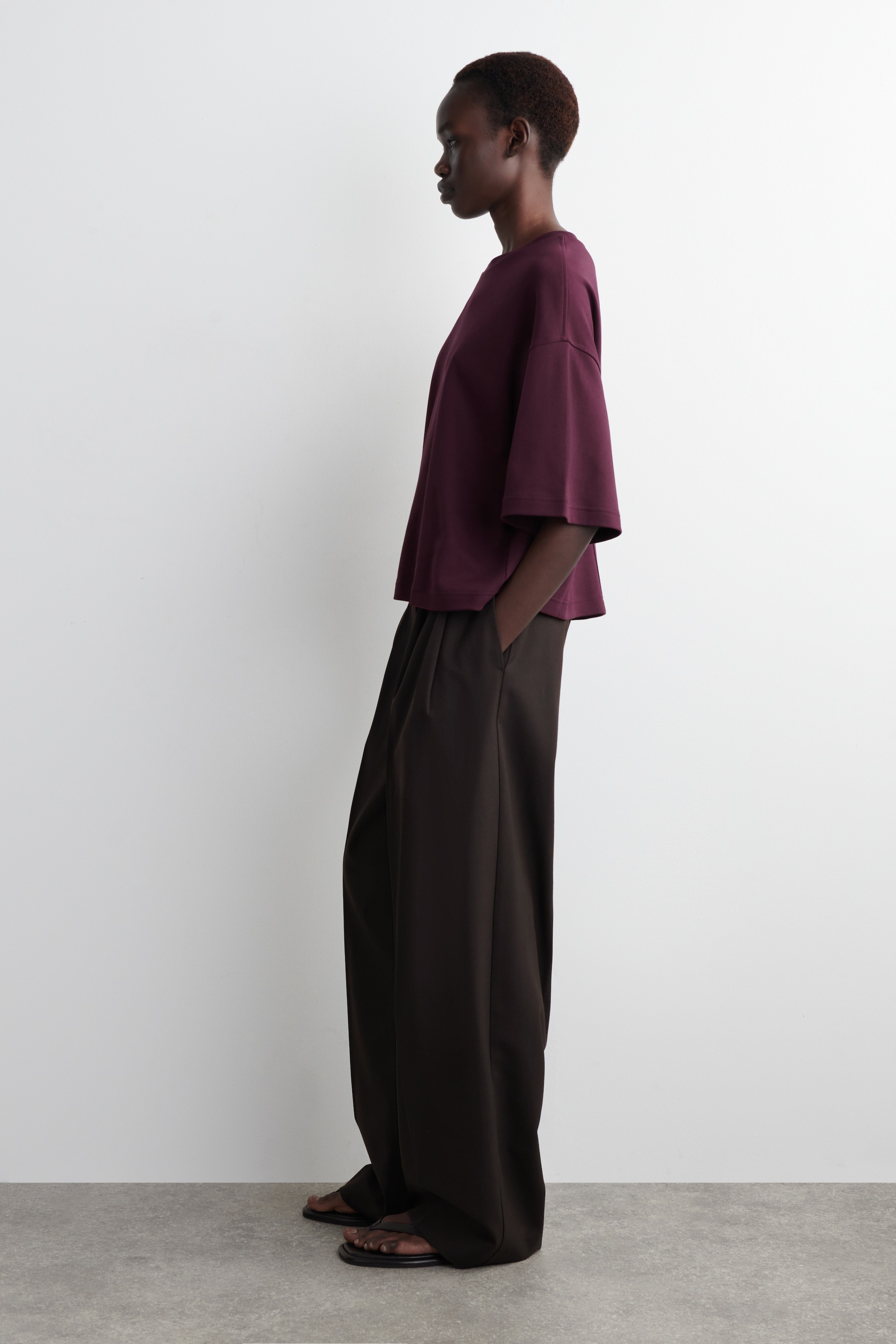 Se større billede: Oversized boxy t-shirt - VINRØD - DAME | H&M DK 3