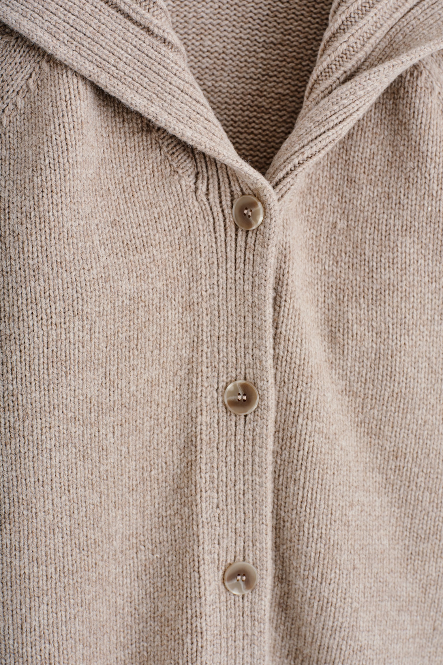 CARDIGAN À COL MARIN EN LAINE - BEIGE/BRUN FONCÉ - 7
