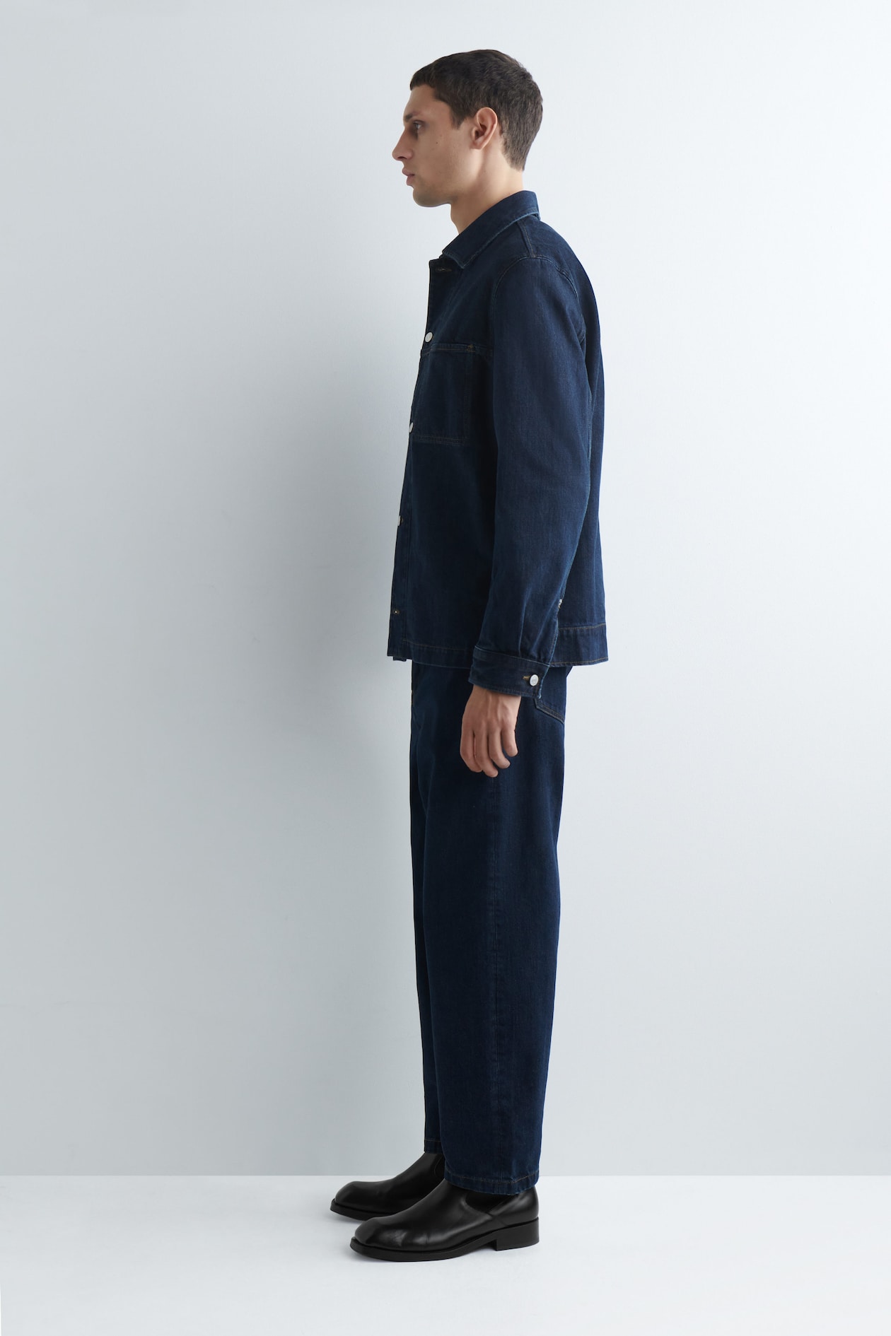 DENIM OVERSHIRT — DARK BLUE