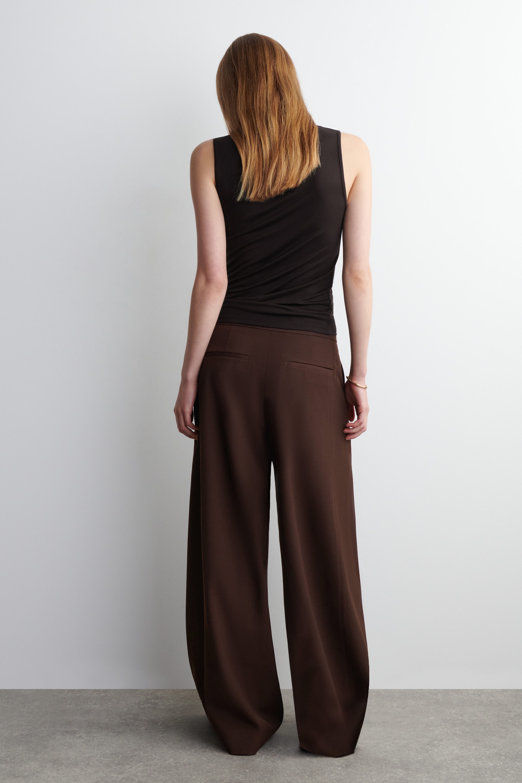 RELAXED WOOL-BLEND WIDE-LEG PANTS