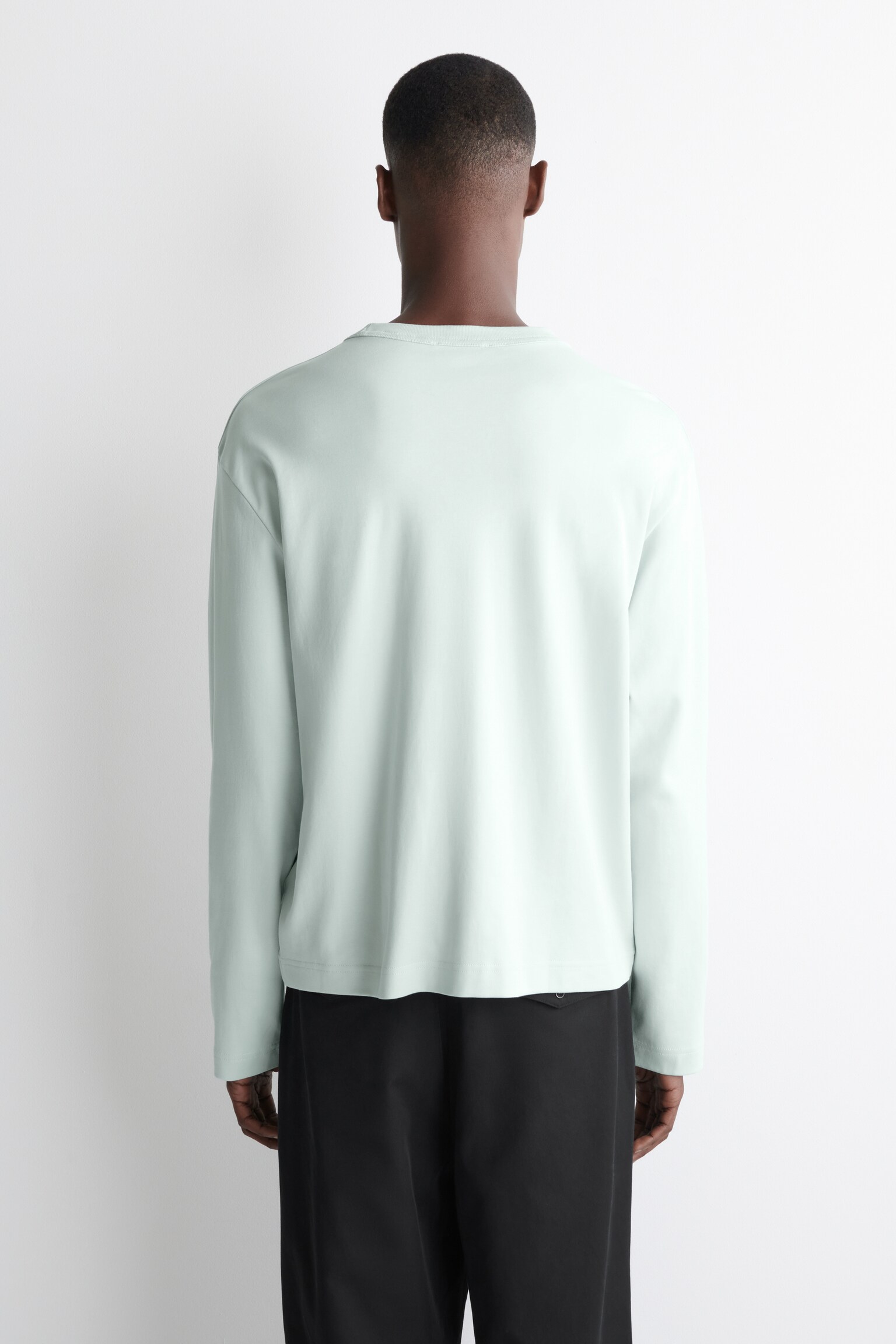 T-SHIRT A MANICHE LUNGHE IN JERSEY INTERLOCK - AZZURRO/NERO/BORDEAUX/BLU/BIANCO/BLU NAVY/VERDE SCURO/ROSSO / BIANCO / A RIGHE - 3