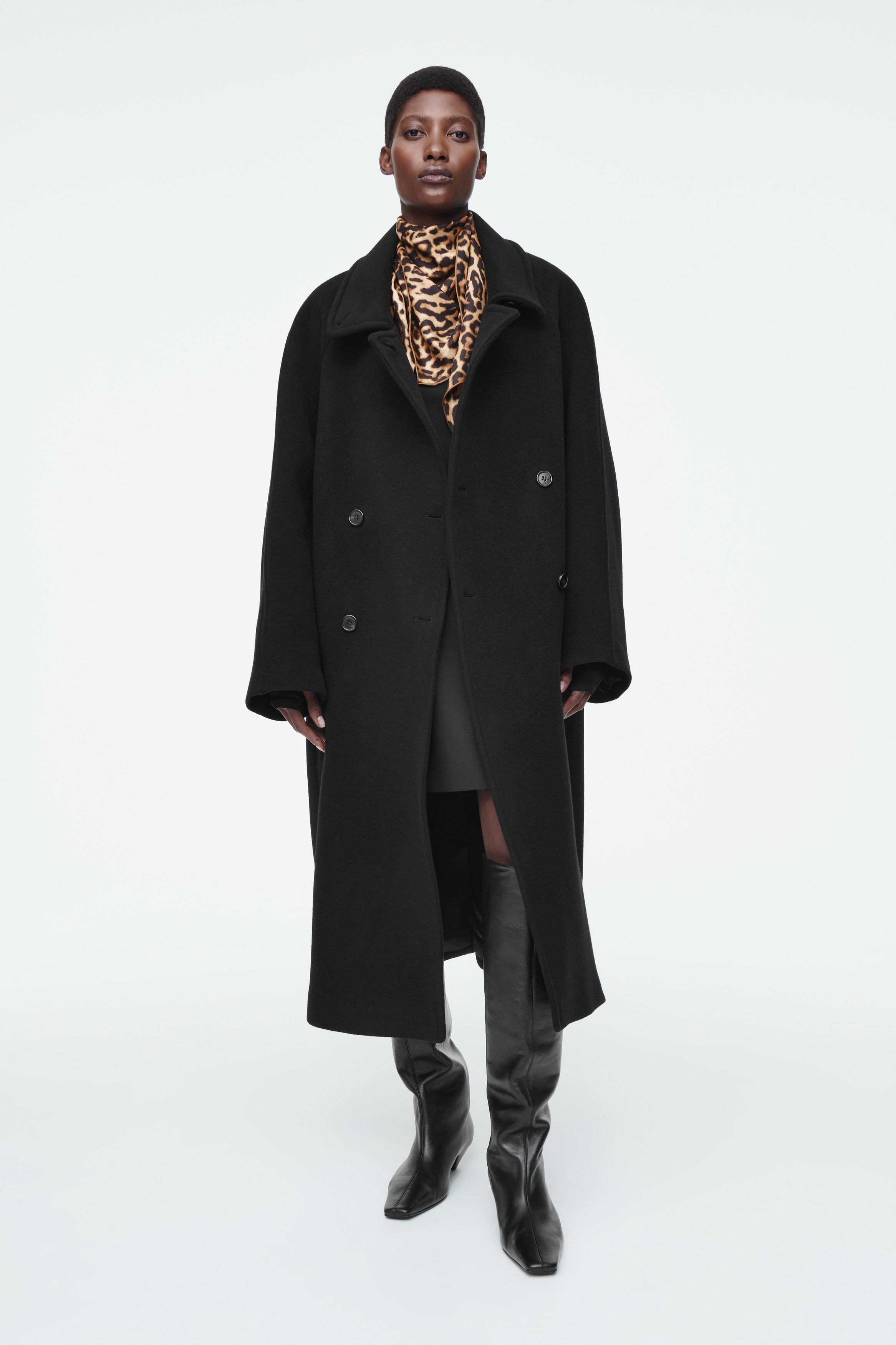 LEOPARD-PRINT SILK TRIANGLE SCARF - LEOPARD | COS