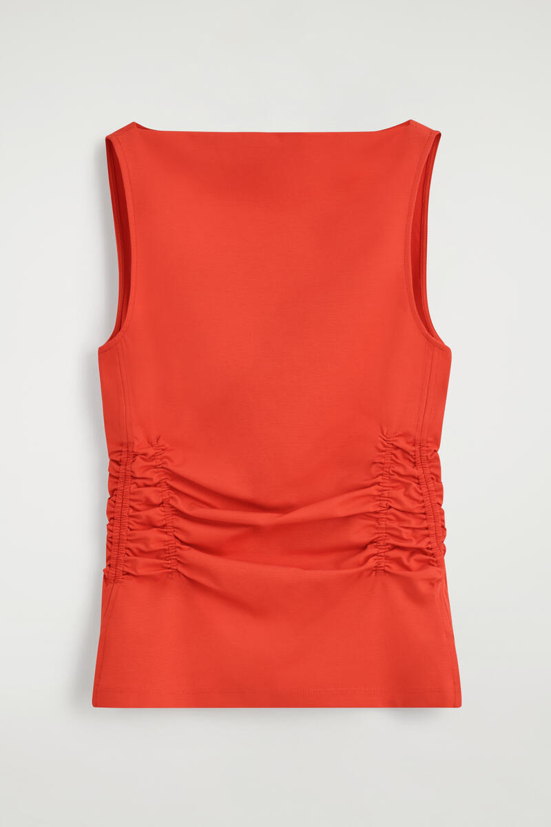 Ruched-Waist Cotton-Jersey Tank Top