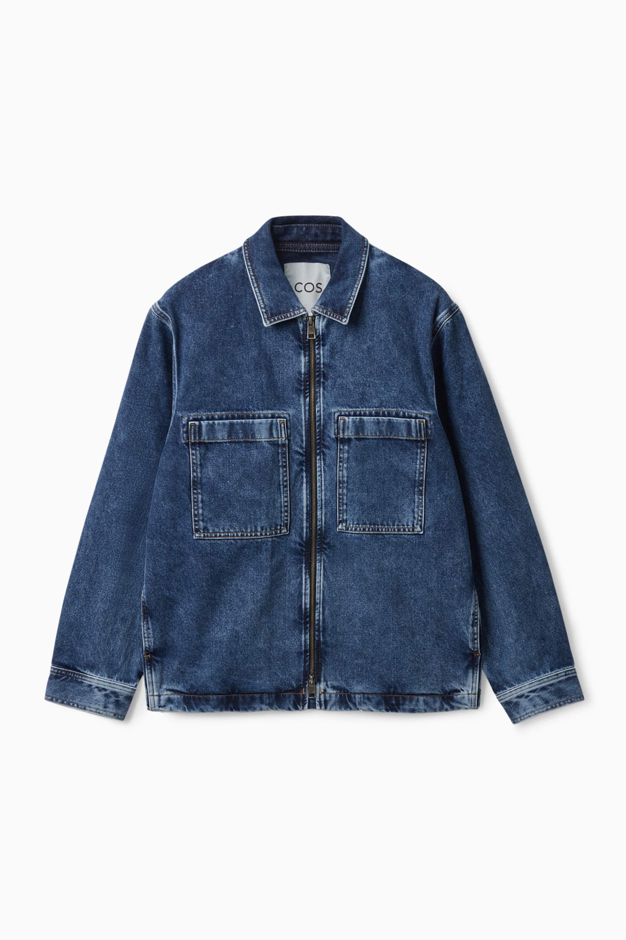 ZIP-UP DENIM JACKET - WASHED BLUE | COS