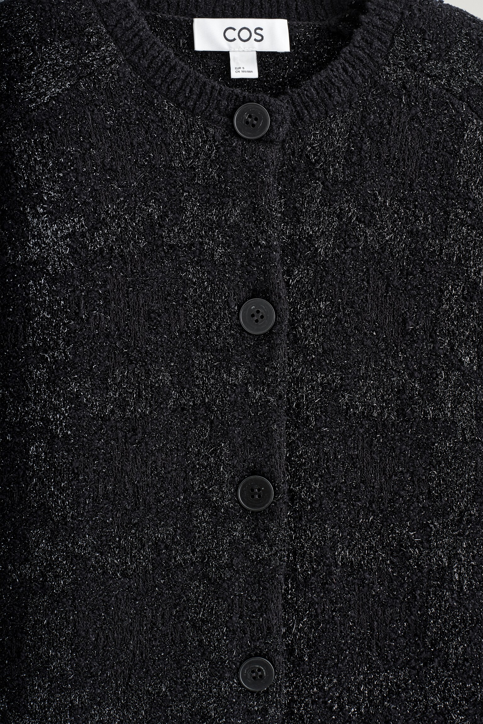 CARDIGAN IN MAGLIA BOUCLÉ LUCENTE - NERO / QUADRI - 6