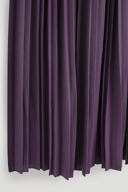 PLEATED CREPE MIDI SKIRT — PLUM 6