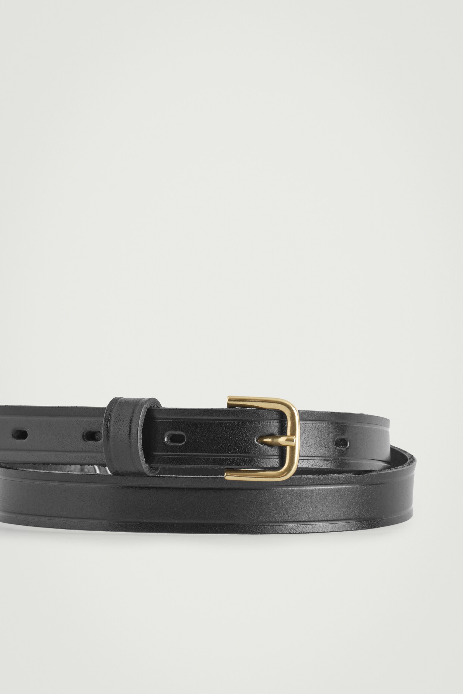 CEINTURE FINE EN CUIR - NOIR/BRUN - 3